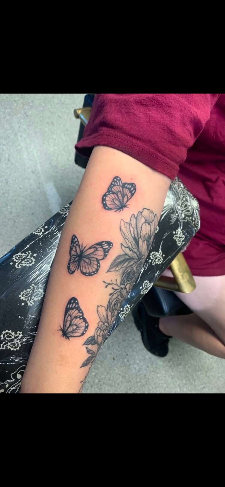 Butterfly tattoo Englewood Ohio flamingo noir collective