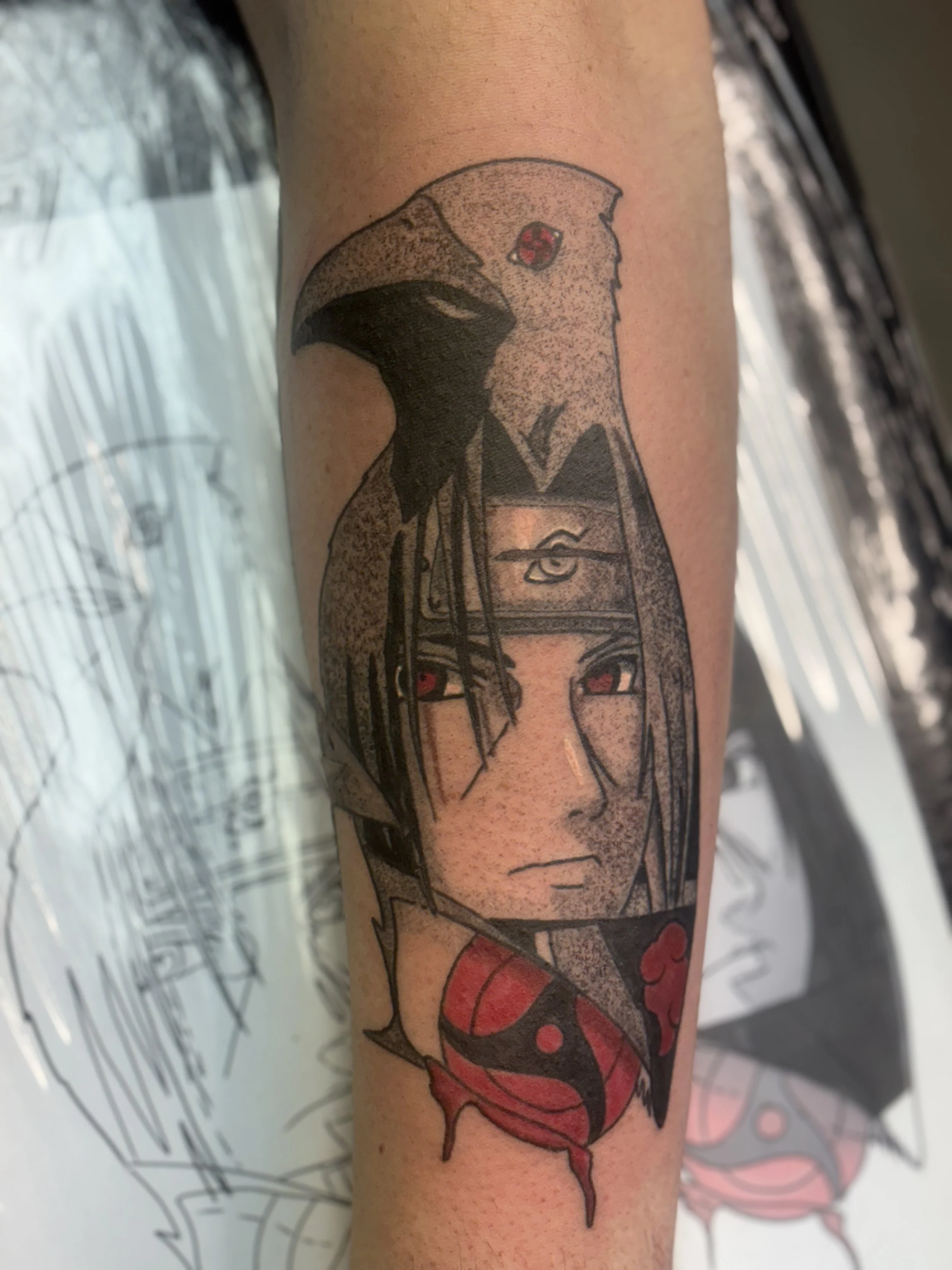 Anime tattoo Naruto tattoo black and grey tattoo Joshua scott midwestxjosh Englewood Ohio Dayton ohio