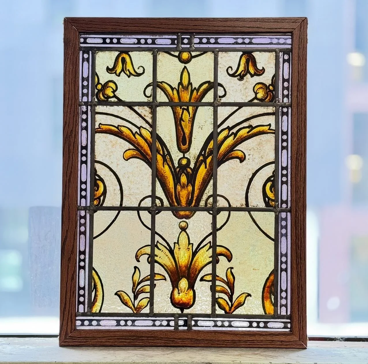 This century-old church window was falling apart, but it held so much meaning for my client. I transformed it into a smaller window they can hang in their home &mdash; a way to keep its story alive. I&rsquo;m hoping to make a few more from the glass 
