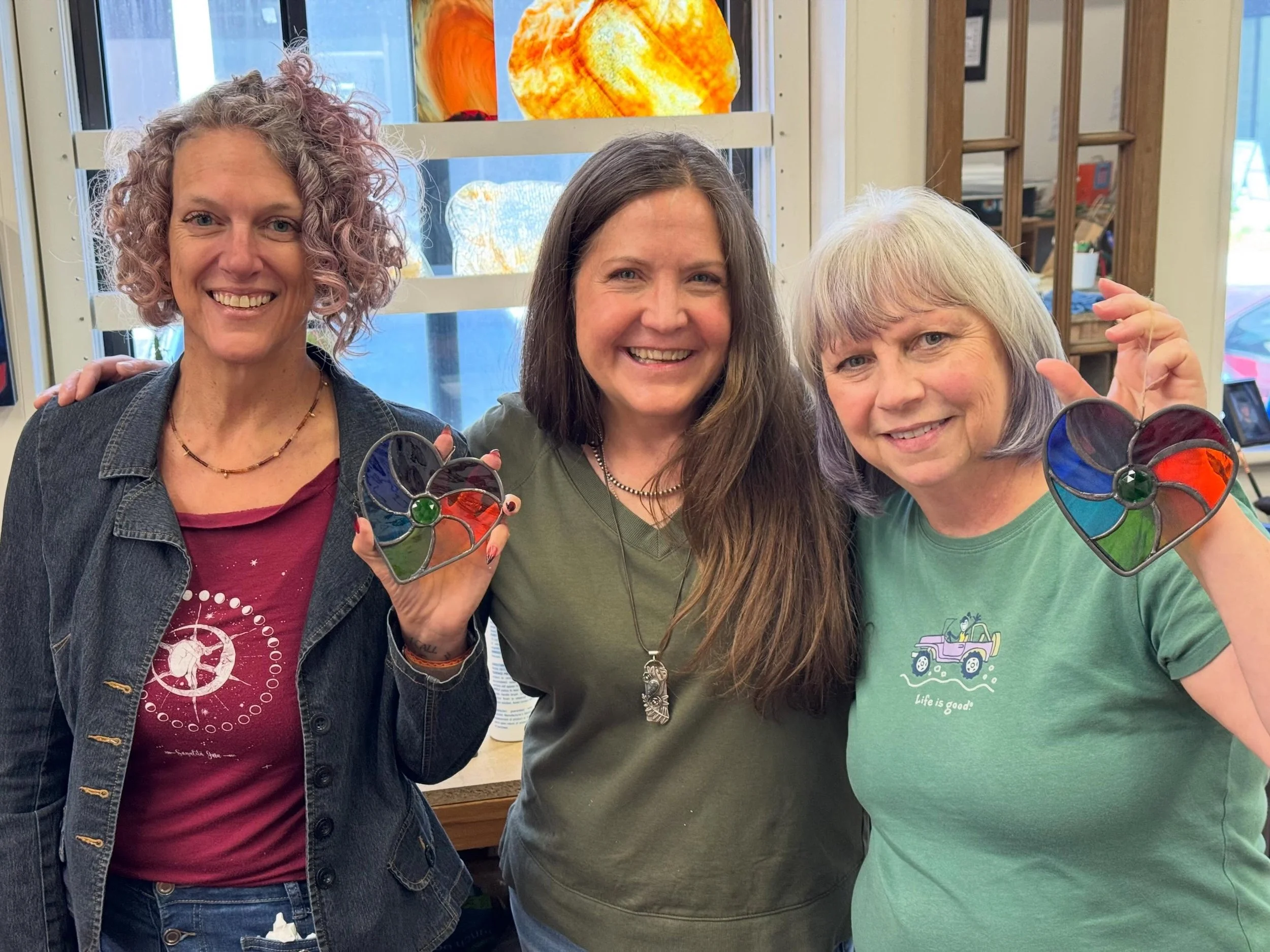 Such a fun class yesterday 🌈&hearts;️ 🧡💛💚💙💜 
Lots of laughs, new skills learned and improved upon, and gorgeous hearts to enjoy for years to come. One of my favorite parts of teaching is watching people surprise themselves with what they can cr