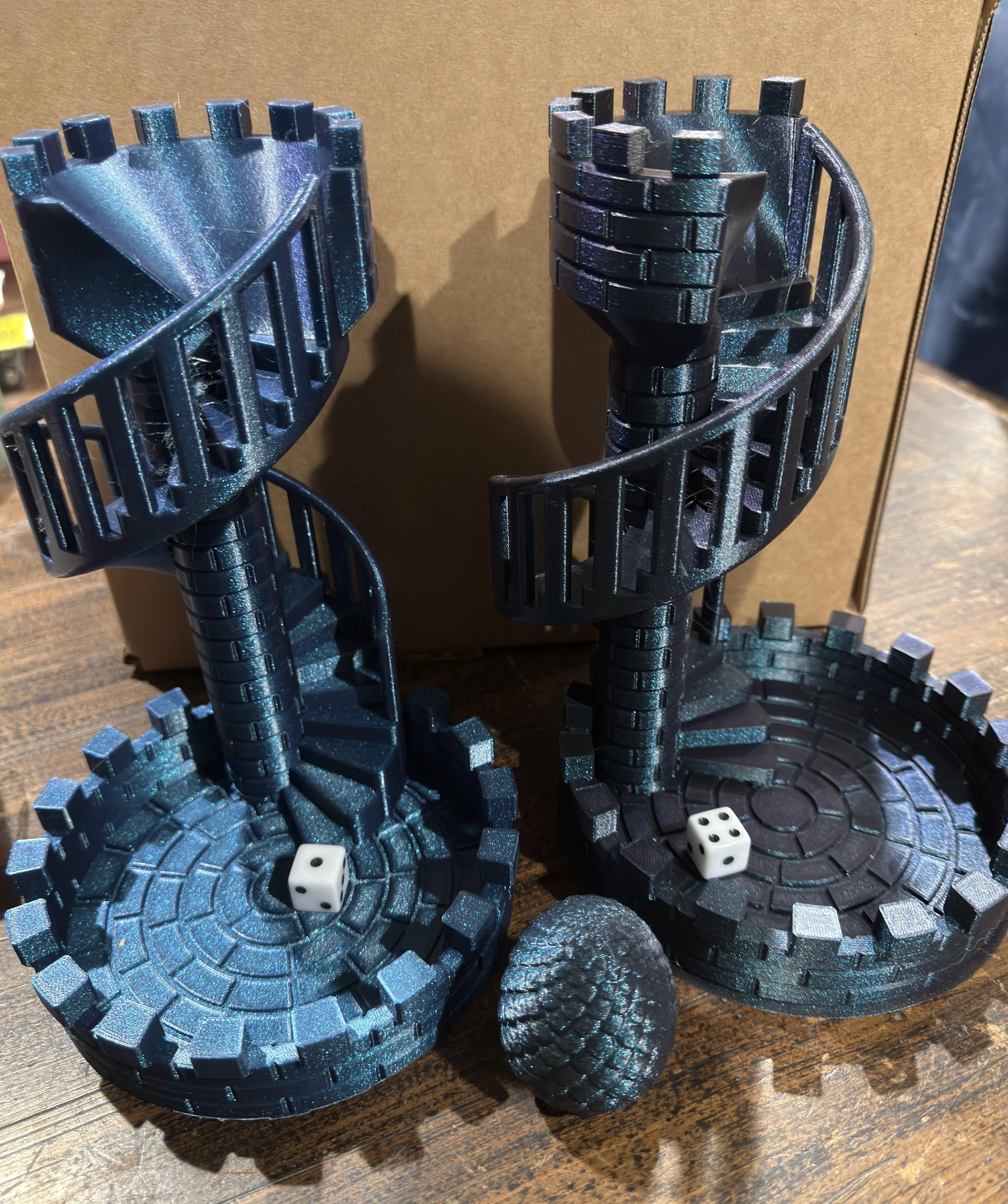 #18 castle dice tower, #19 sm dragon egg