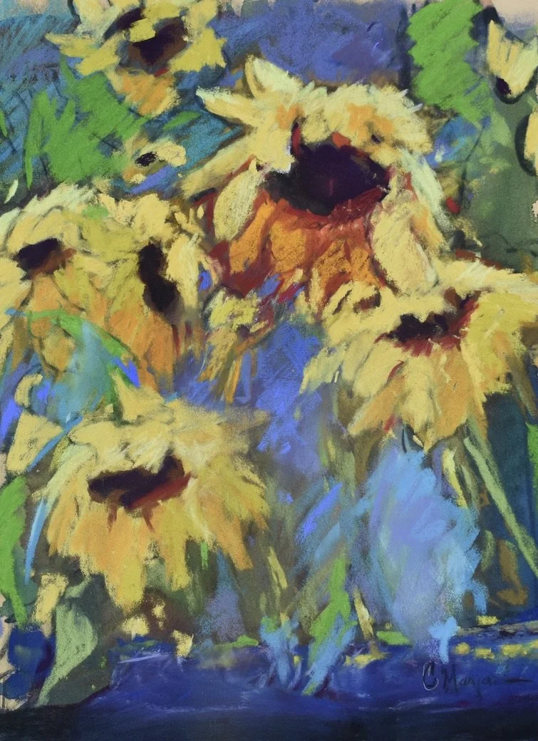 Sunflowers2, Pastel,  13.5" by 10"