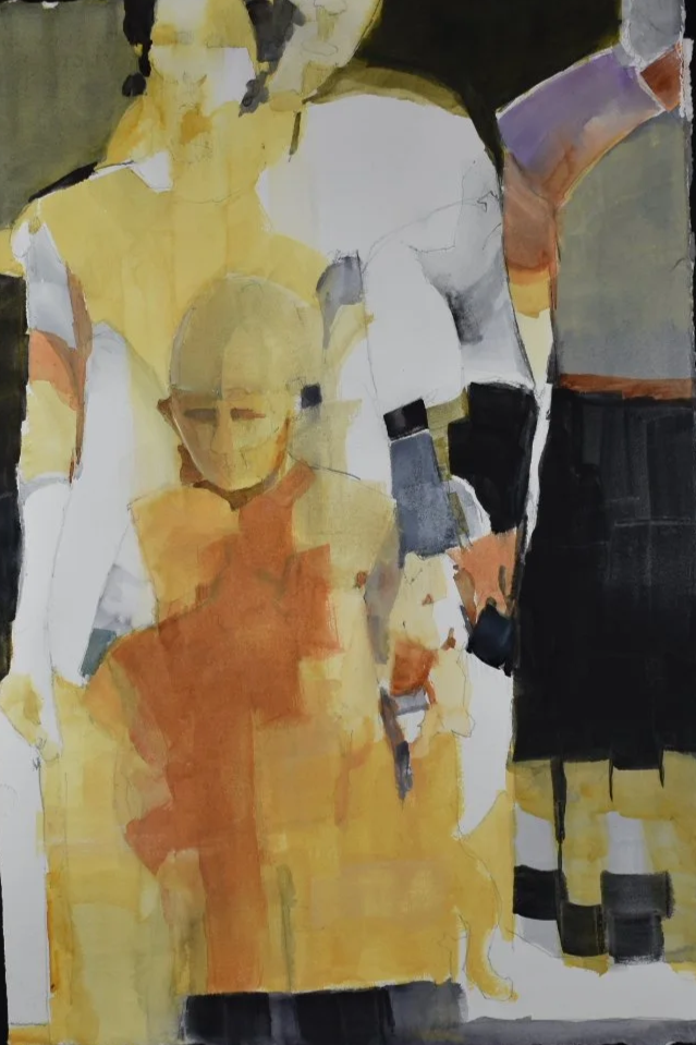 Family, Watercolor, 22" by 15"