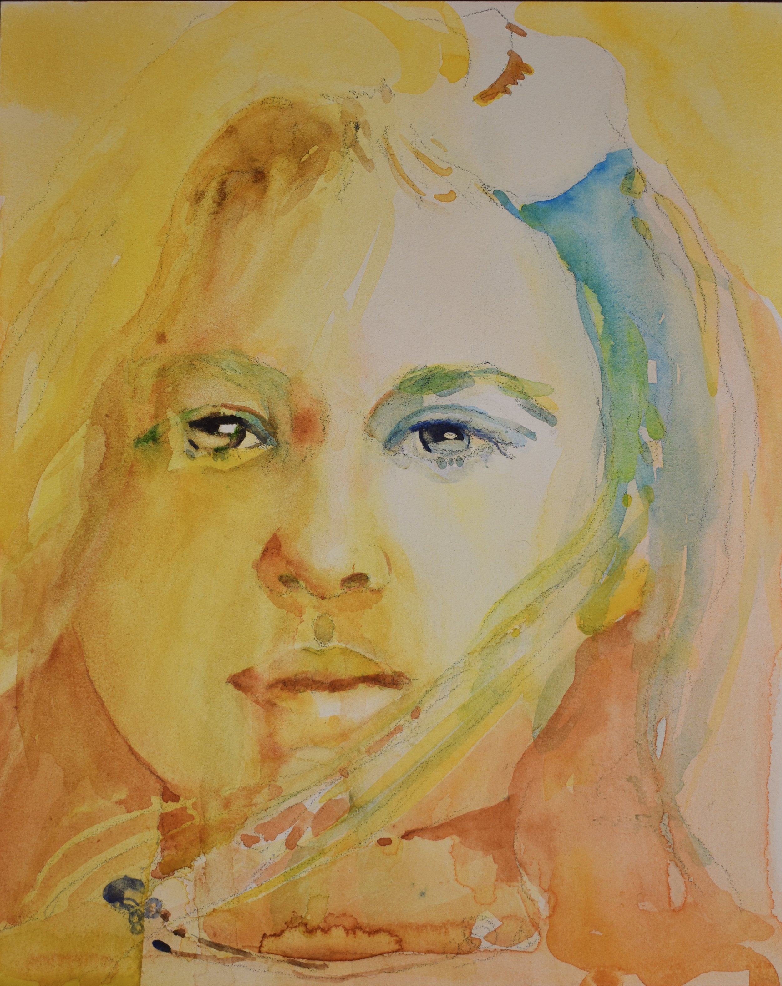 Yellow, Watercolor, Private Collection