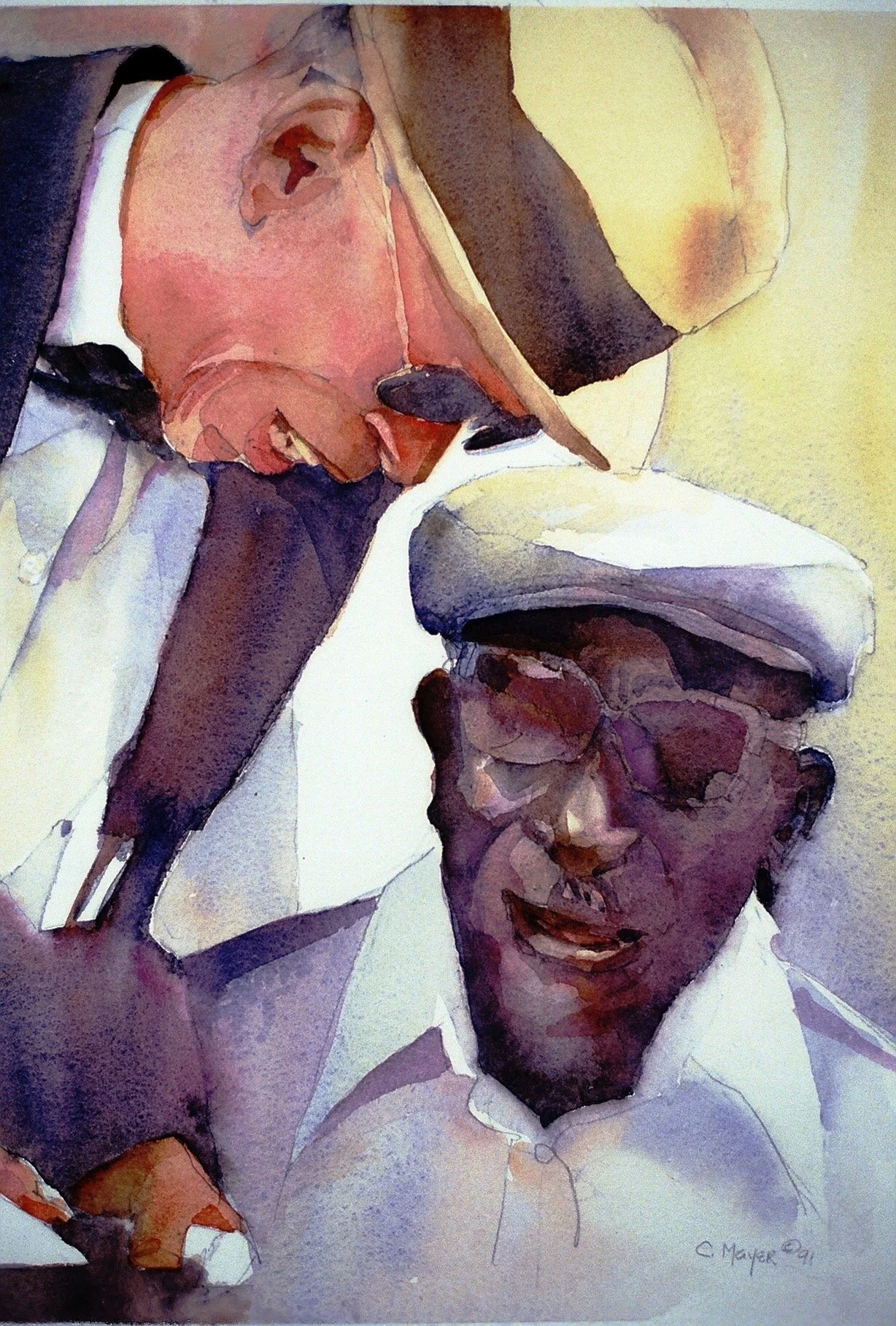 TheDeal, Watercolor, Private Collection