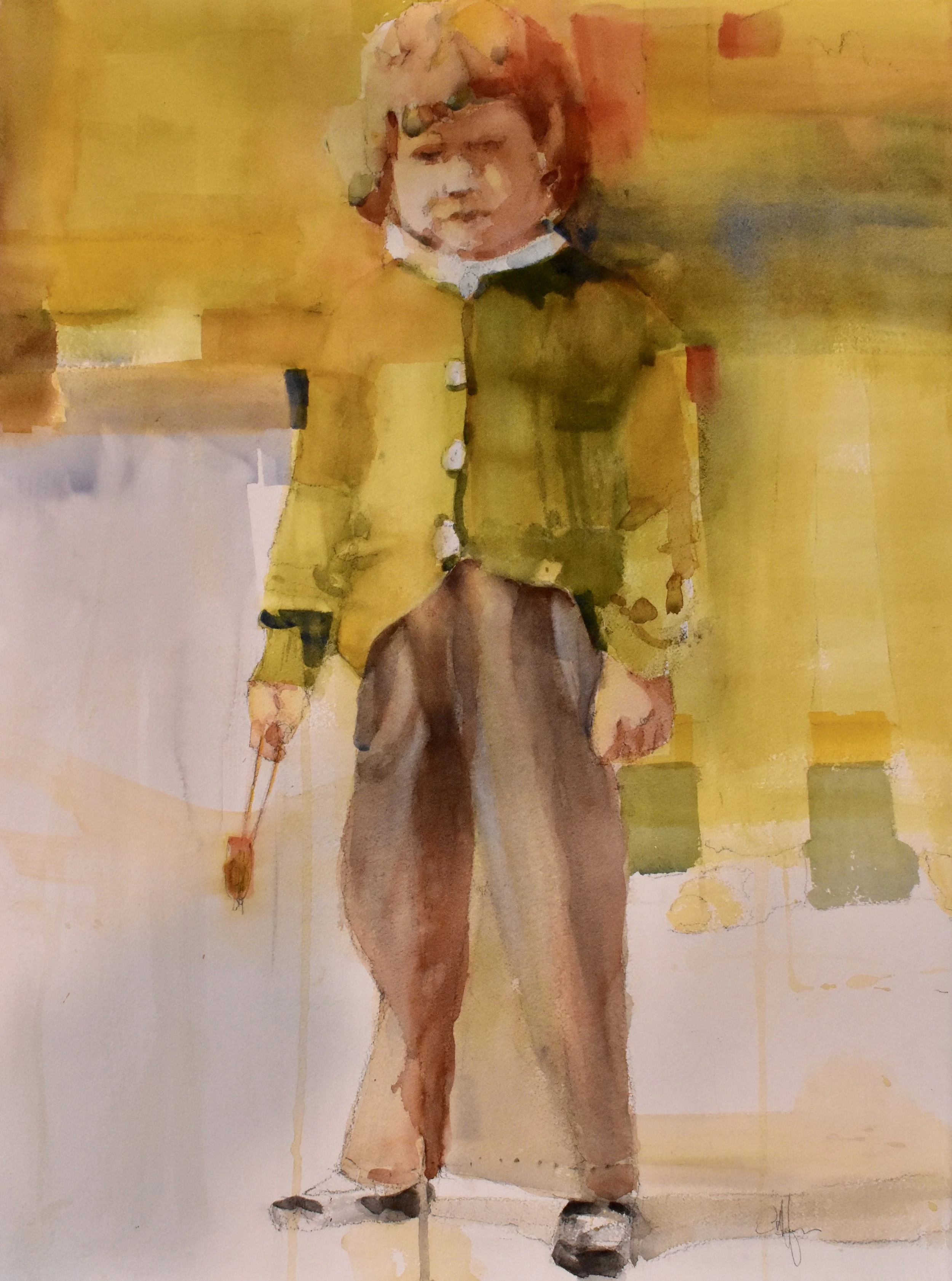 Brown Pants, Watercolor, 30" by 22"