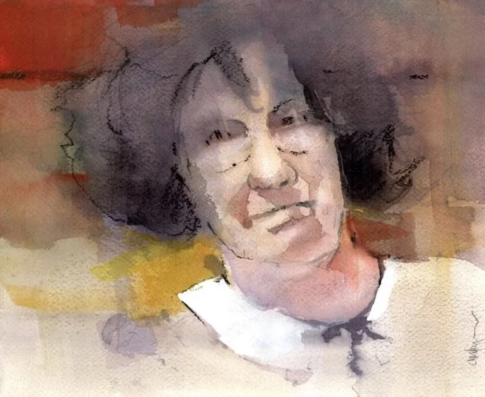 Red and Black, Watercolor, 8" by 10"