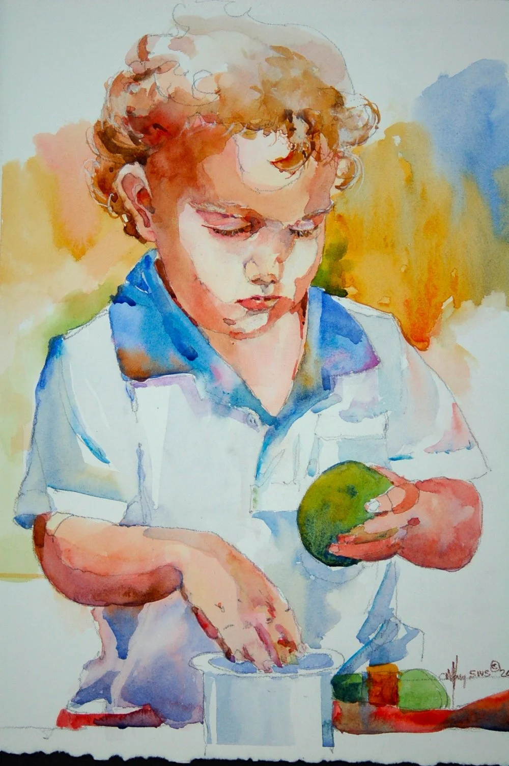 Luke, Watercolor, Private Collection