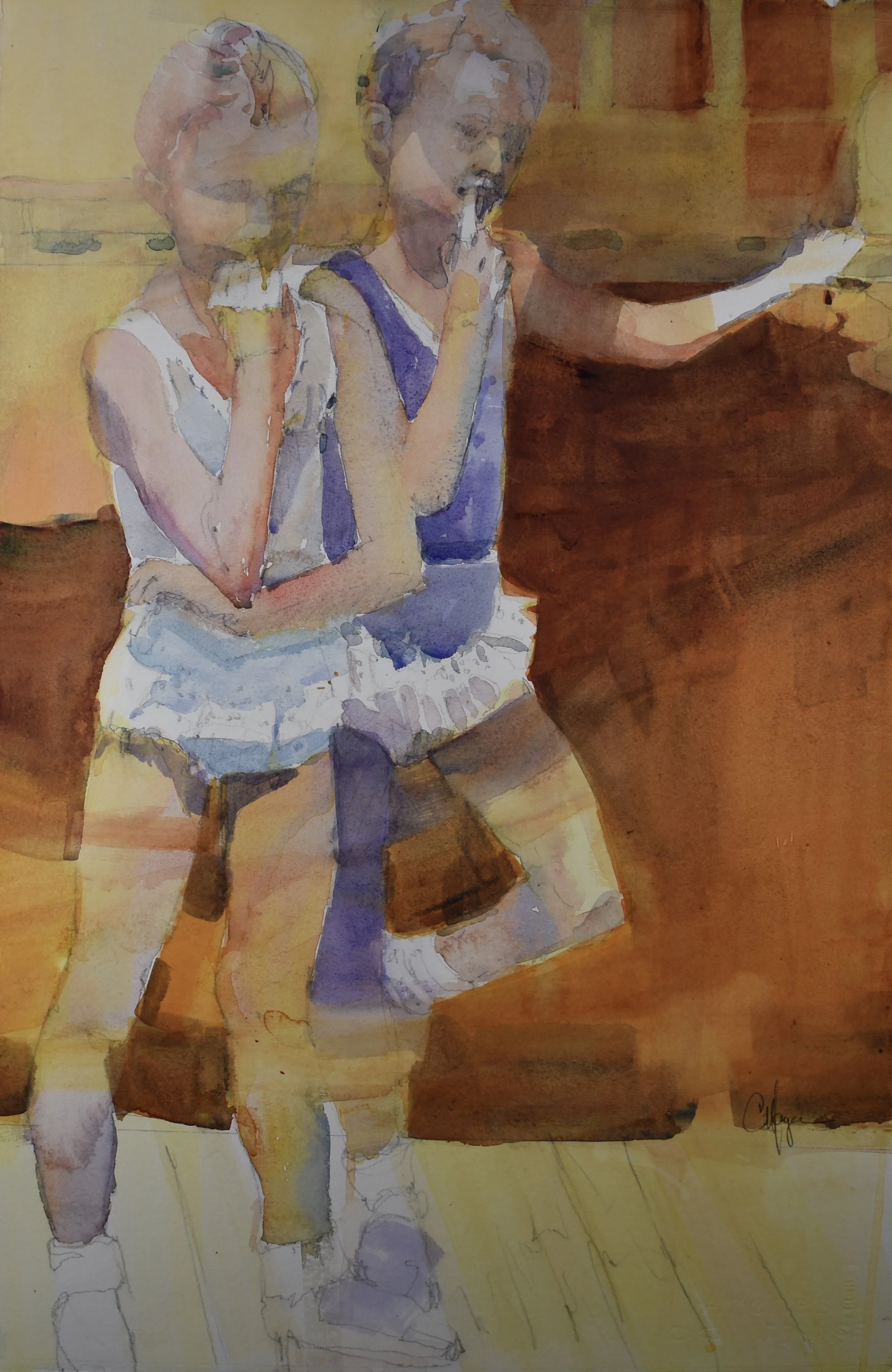 Ballet 2, Watercolor, 22" by 15"