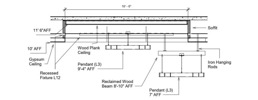 TRAY CEILING DETAIL SECTION