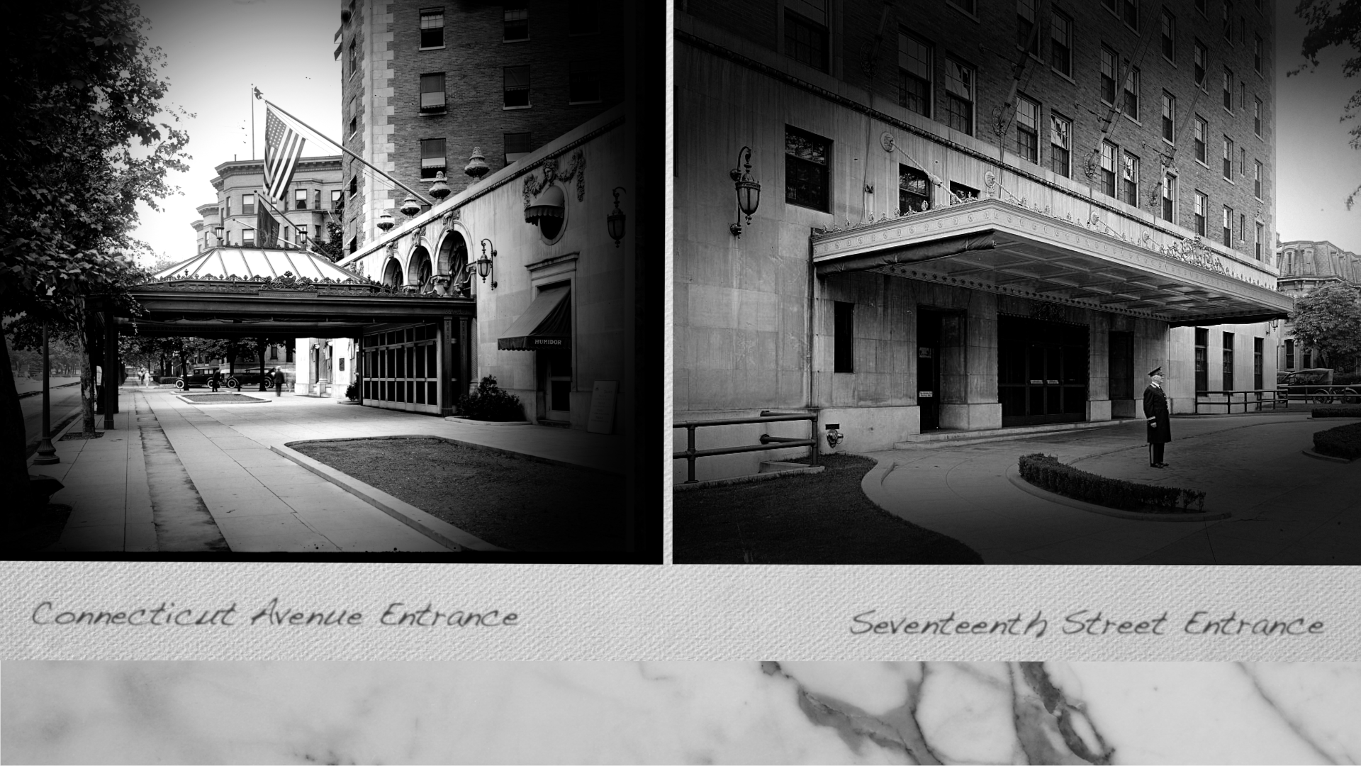 Connecticut Avenue Entrance. Seventeenth Street Entrance.