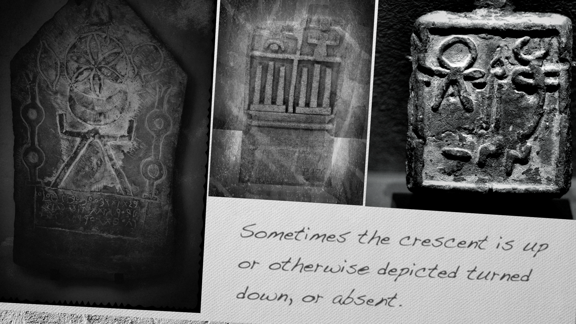 Sometimes the crescent is up or otherwise depicted turned down, or absent.