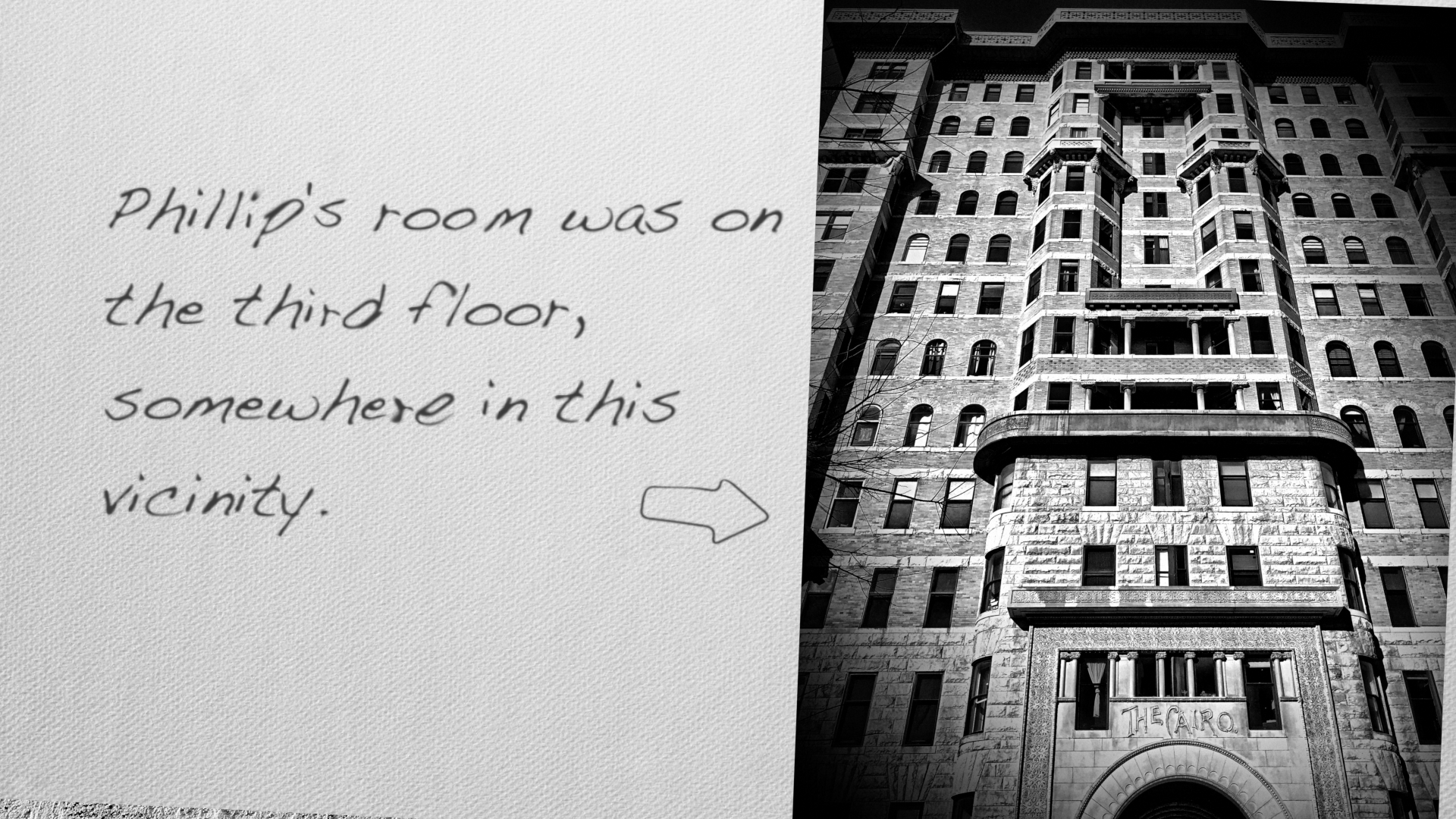 Phillip's room was on the third floor, somewhere in this vicinity.