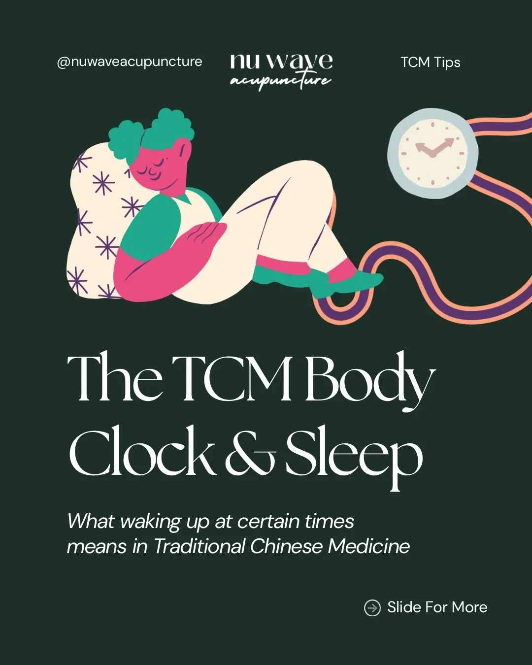 Are you waking up at the same time every night? 👀🌙 

According to Traditional Chinese Medicine (TCM), our bodies follow an internal &ldquo;clock,&rdquo; where different organ systems are most active during specific hours of the night. If you find y