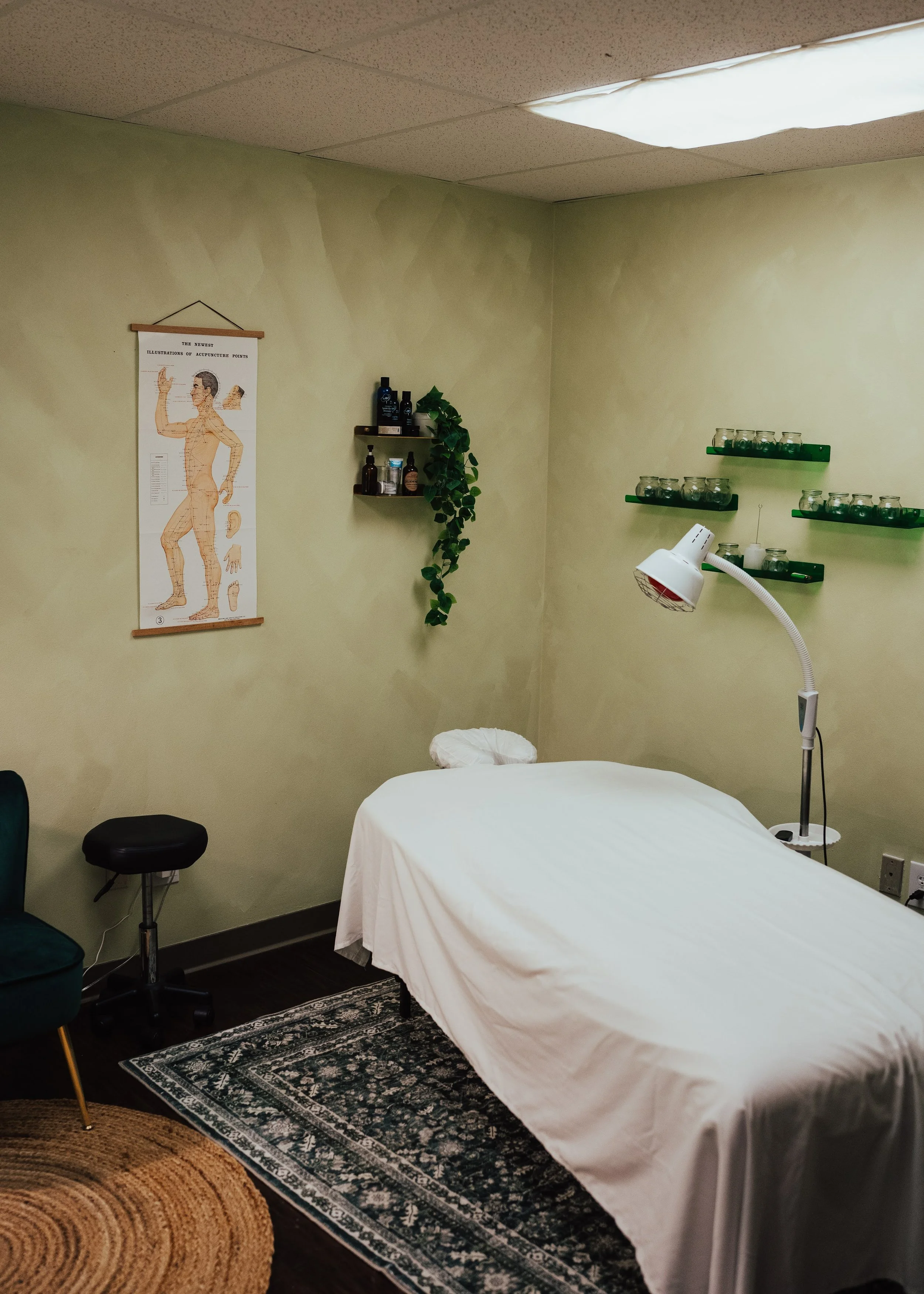 Treatment room at Nu Wave Acupuncture