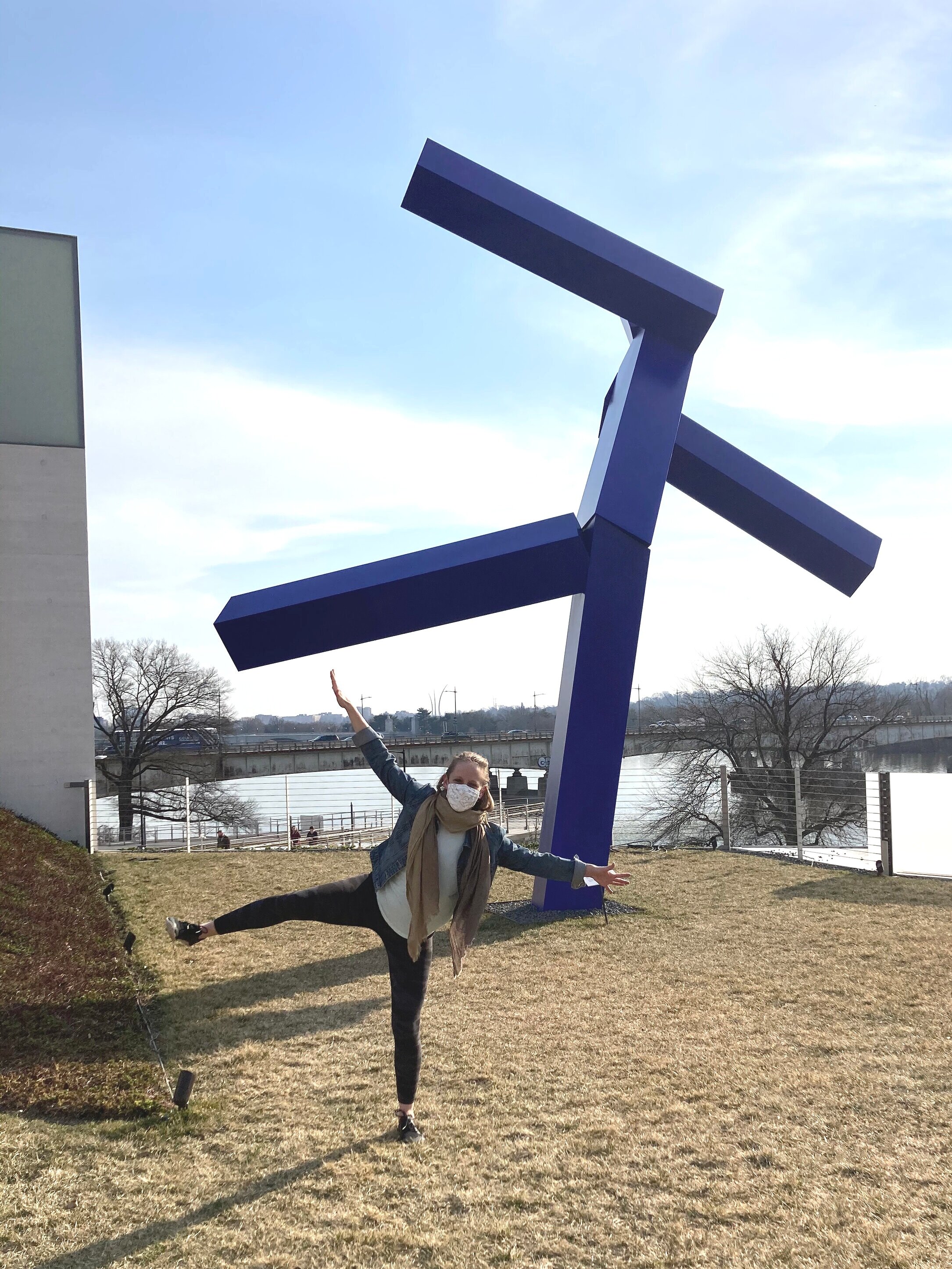 Move. Breathe. Be. Founder, Catherine Marquette, and Blue at The Kennedy Center in Washington, D.C.