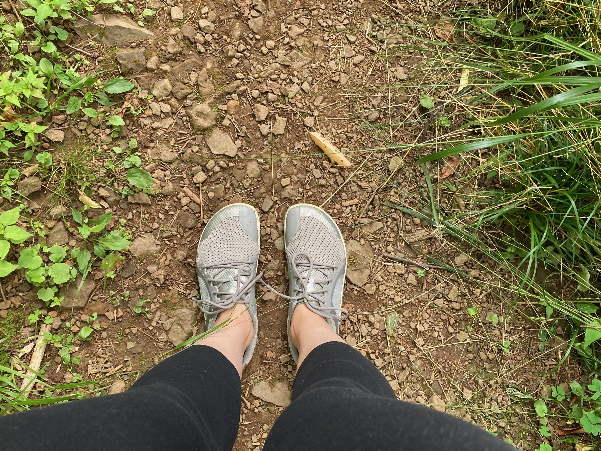 Picture of woman's feet on a trail