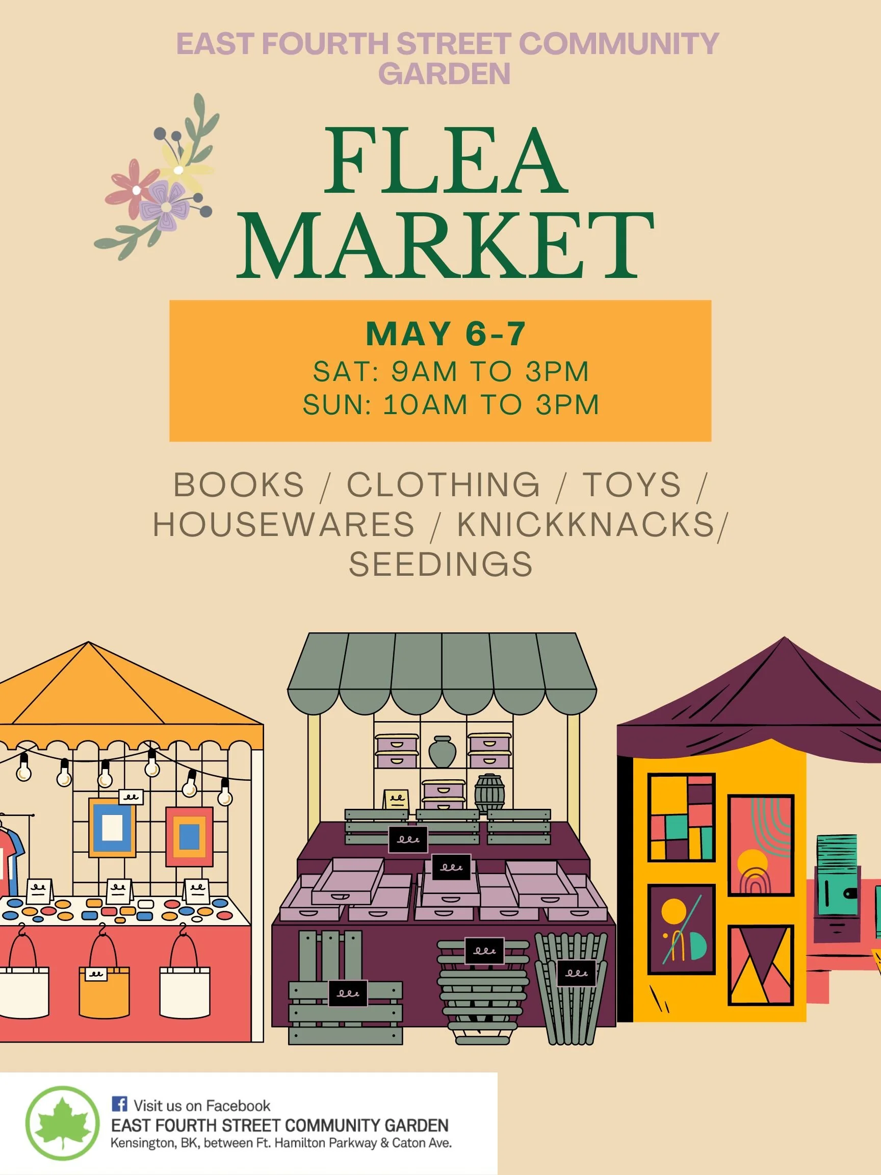 Flyer designed for NYC Parks and Recreation 2022 Flea Market 
