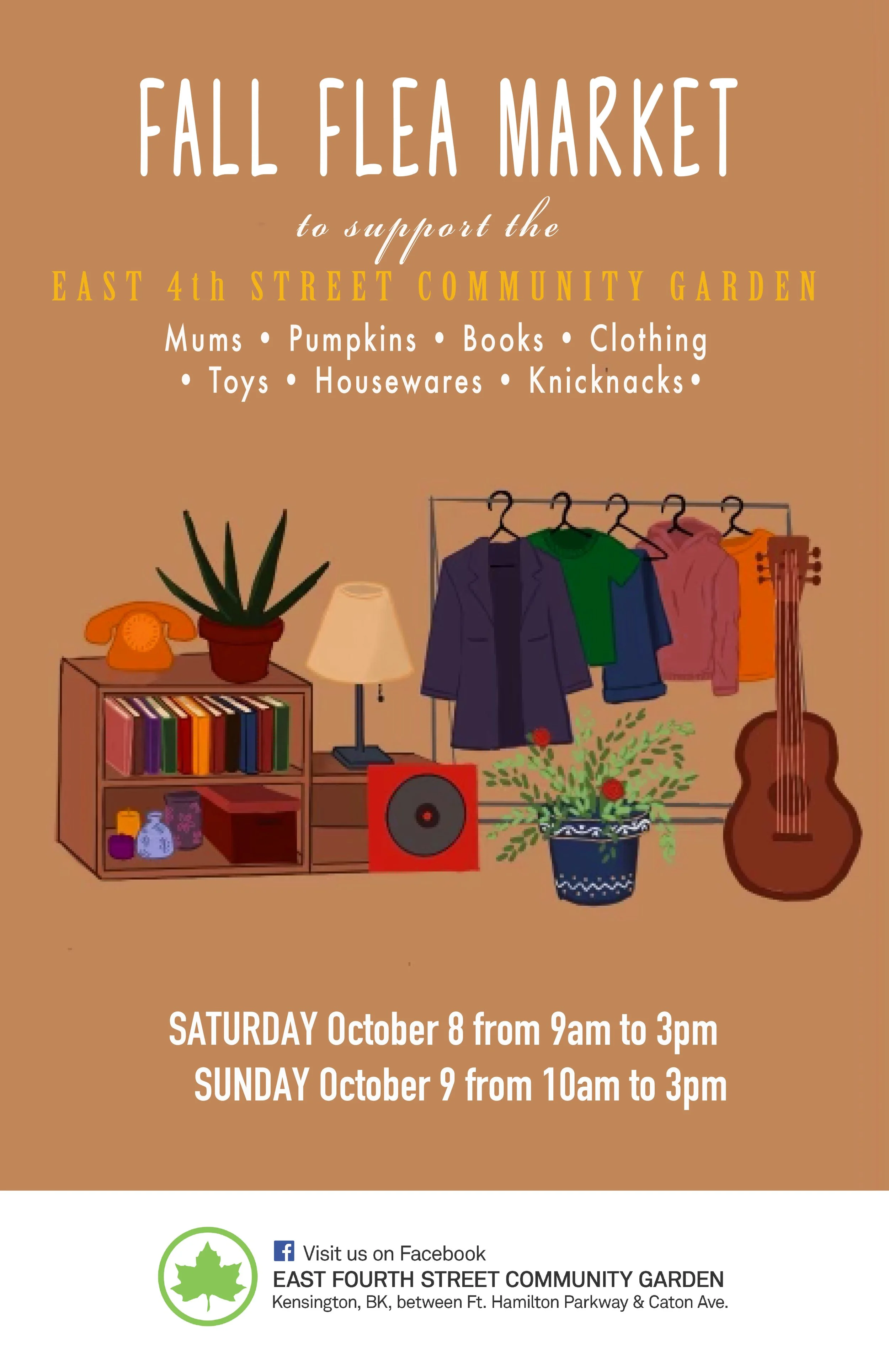Flyer designed for NYC Parks and Recreation 2022 Flea Market 