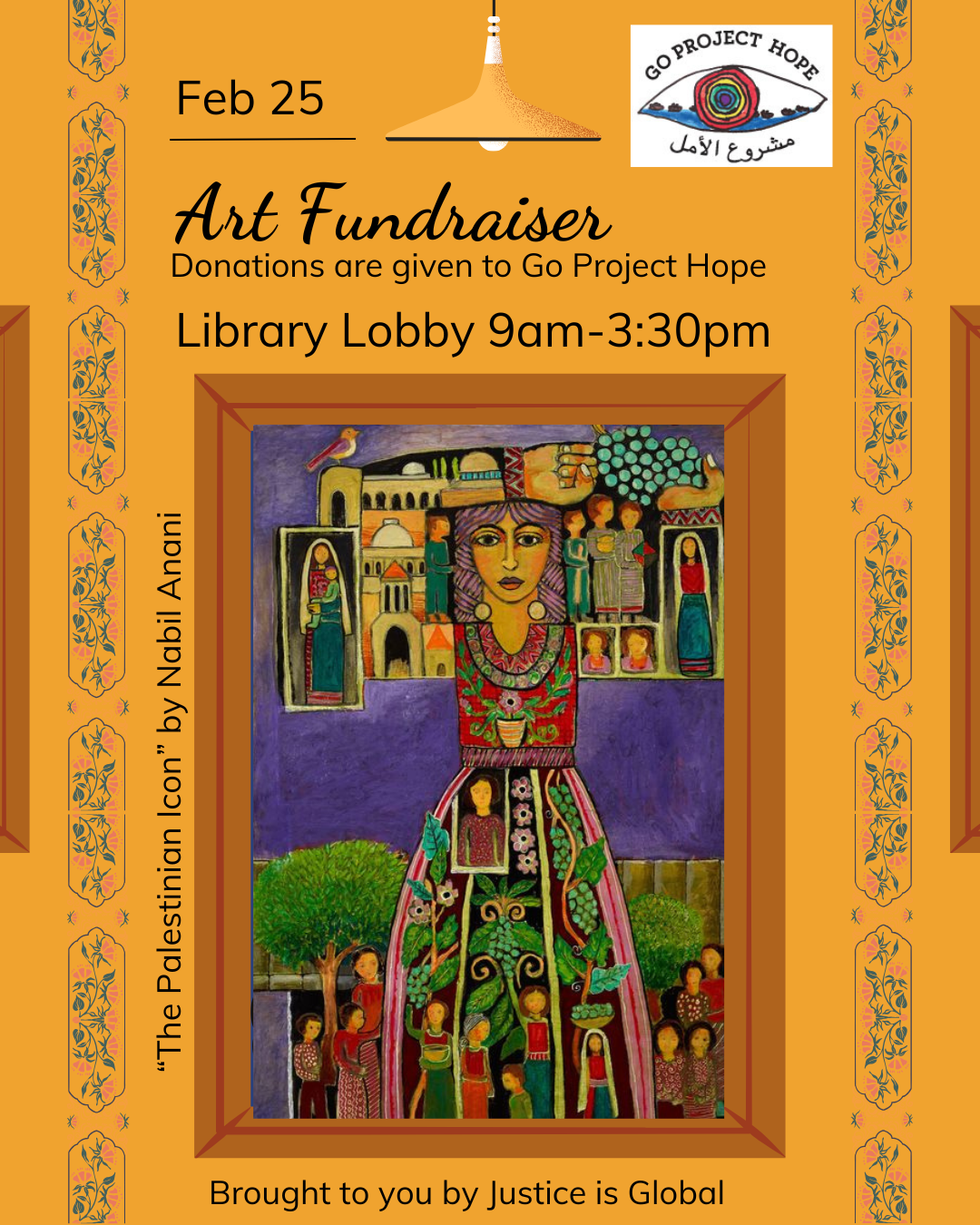 Flyer for an art fundraiser for an NGO called "Go Project Hope" (2024)