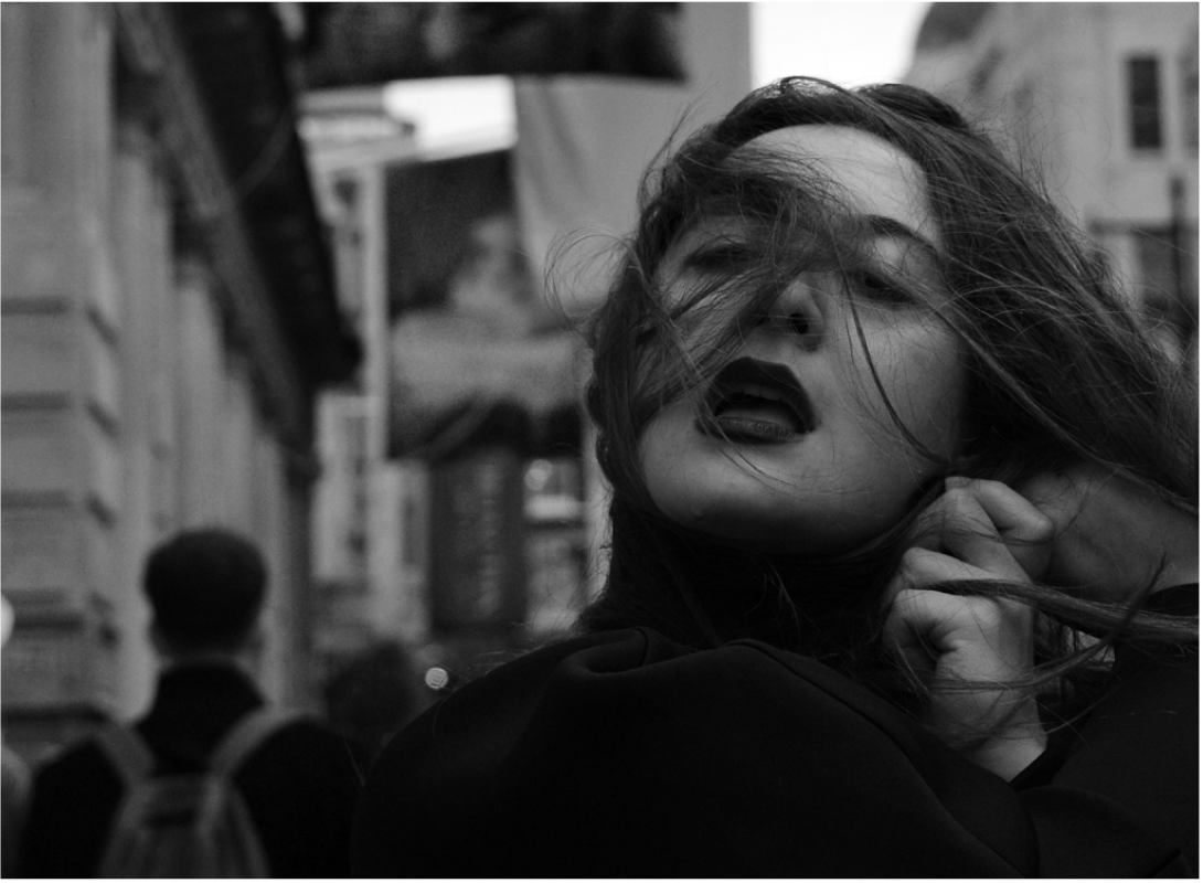 Black and white portrait of Iranian artist Mahsa Salali