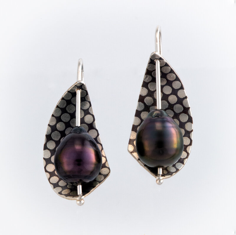 Tahitian pearl and bimetal earrings.jpg