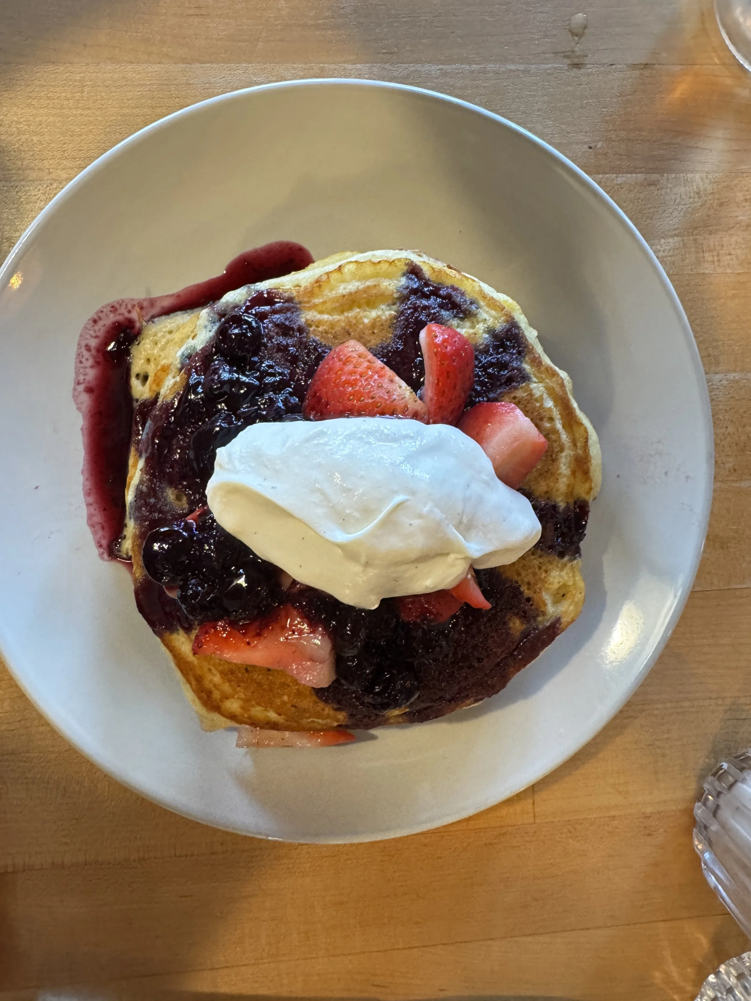 Native Fields - Ricotta Cheese Pancakes with crème fraîche & seasonal fruit