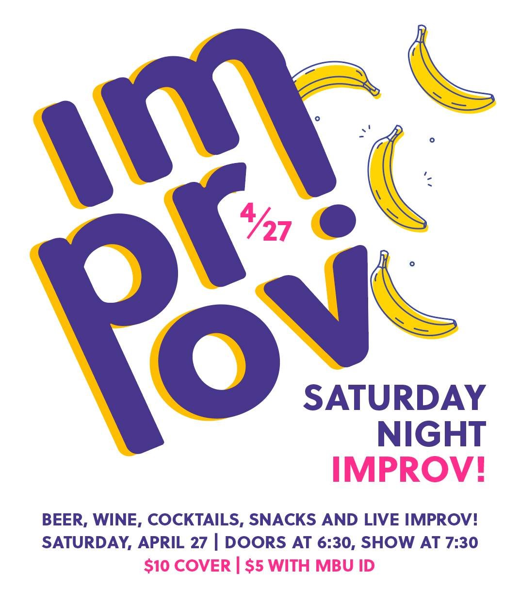 🍌 TONIGHT! You decide the WINNER of tonight's edition of gorilla theatre. Hosted by the one and only Zach Laliberte! Doors at 6:30 | Show at 7:30.