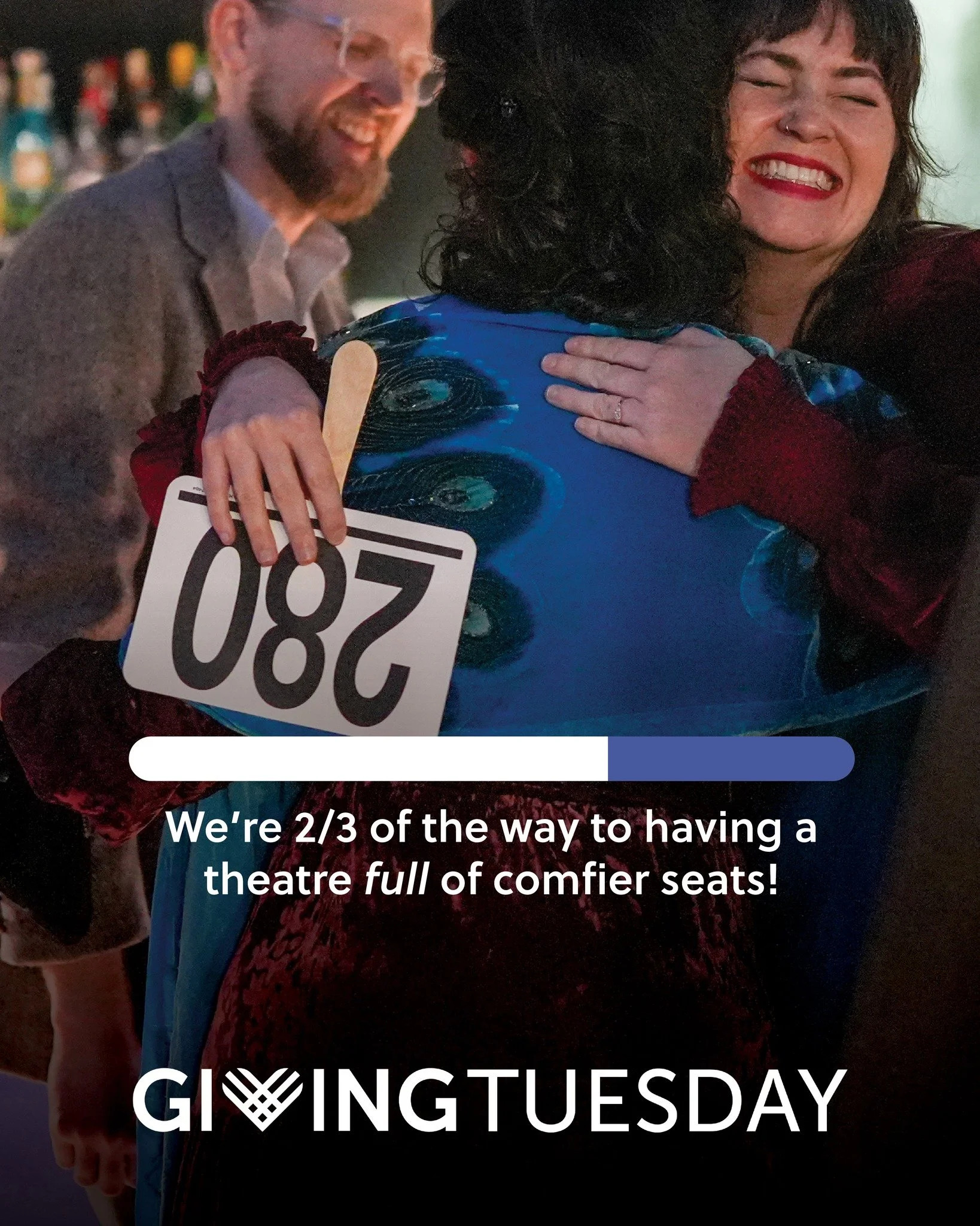 Happy #GivingTuesday! We&rsquo;re thrilled to share that &mdash; thanks to our incredible gala donors and early sponsors &mdash; we&rsquo;re already two-thirds of the way to equipping our theatre with new chairs!

Now we&rsquo;re in the home stretch!