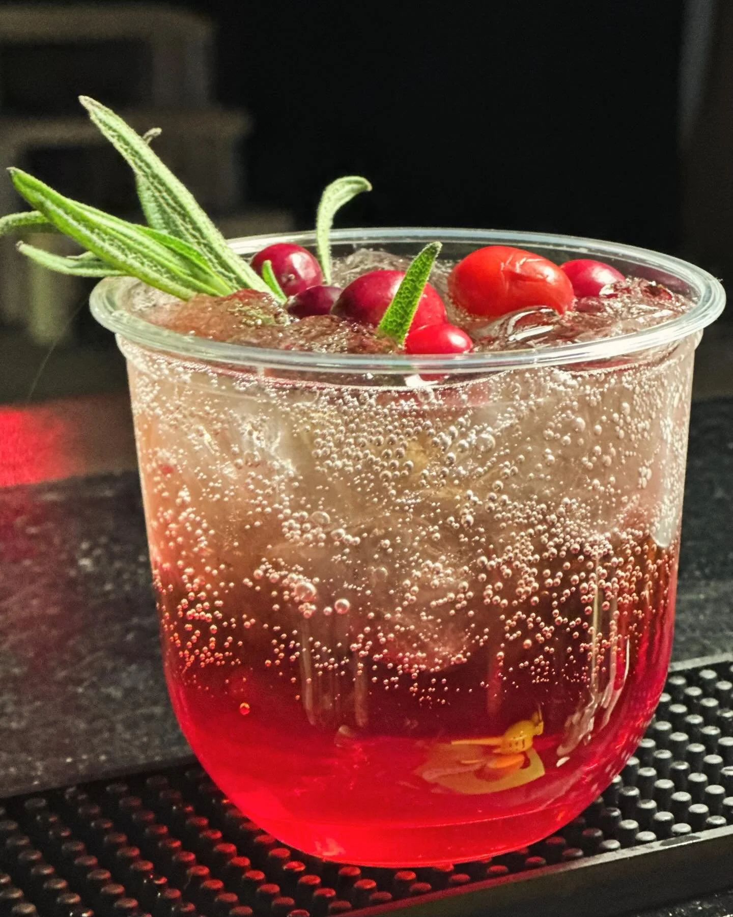 This holiday spritz and all of us are here for the last improv show of 2025! Don't worry, the holiday drink menu will still be here next weekend for the opening of Snowbound, but you'll have to wait till 2026 for more improv! 🍌