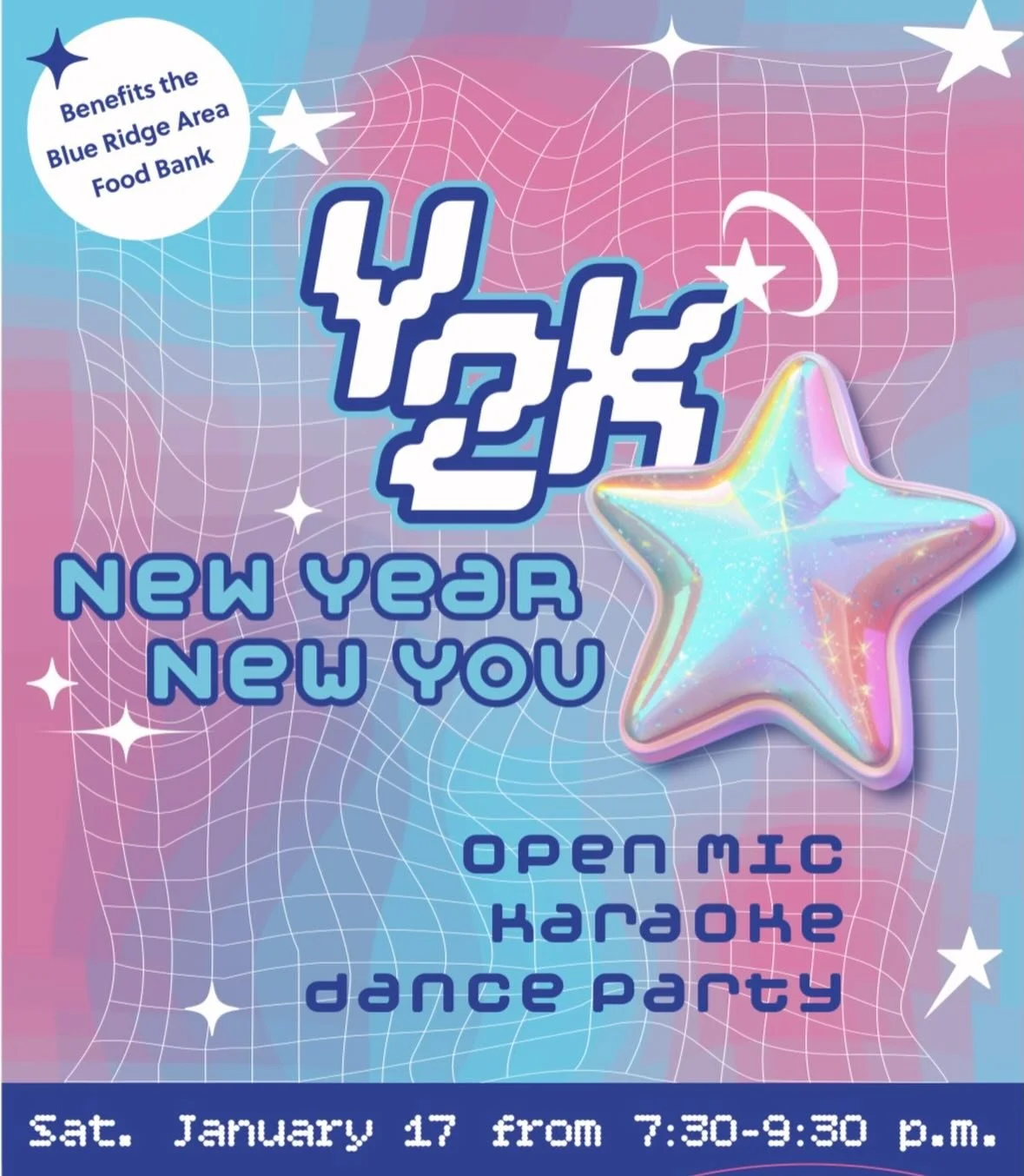 The International Thespian Society presents Y2K New Year New You party for teens. Open mic - karaoke - dance party. Get offline and do something real. Saturday 1/17 from 7:30-9:30 p.m. 🥫 bring a non perishable food item for entry. ❤️ Benefits @brafb