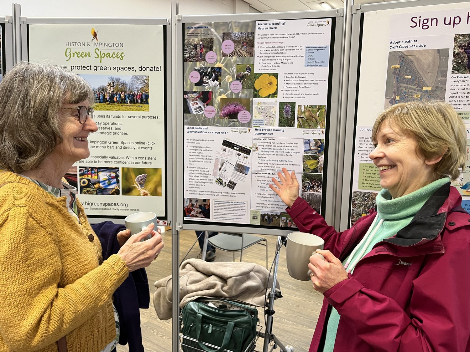 The display boards help to generate conversations.