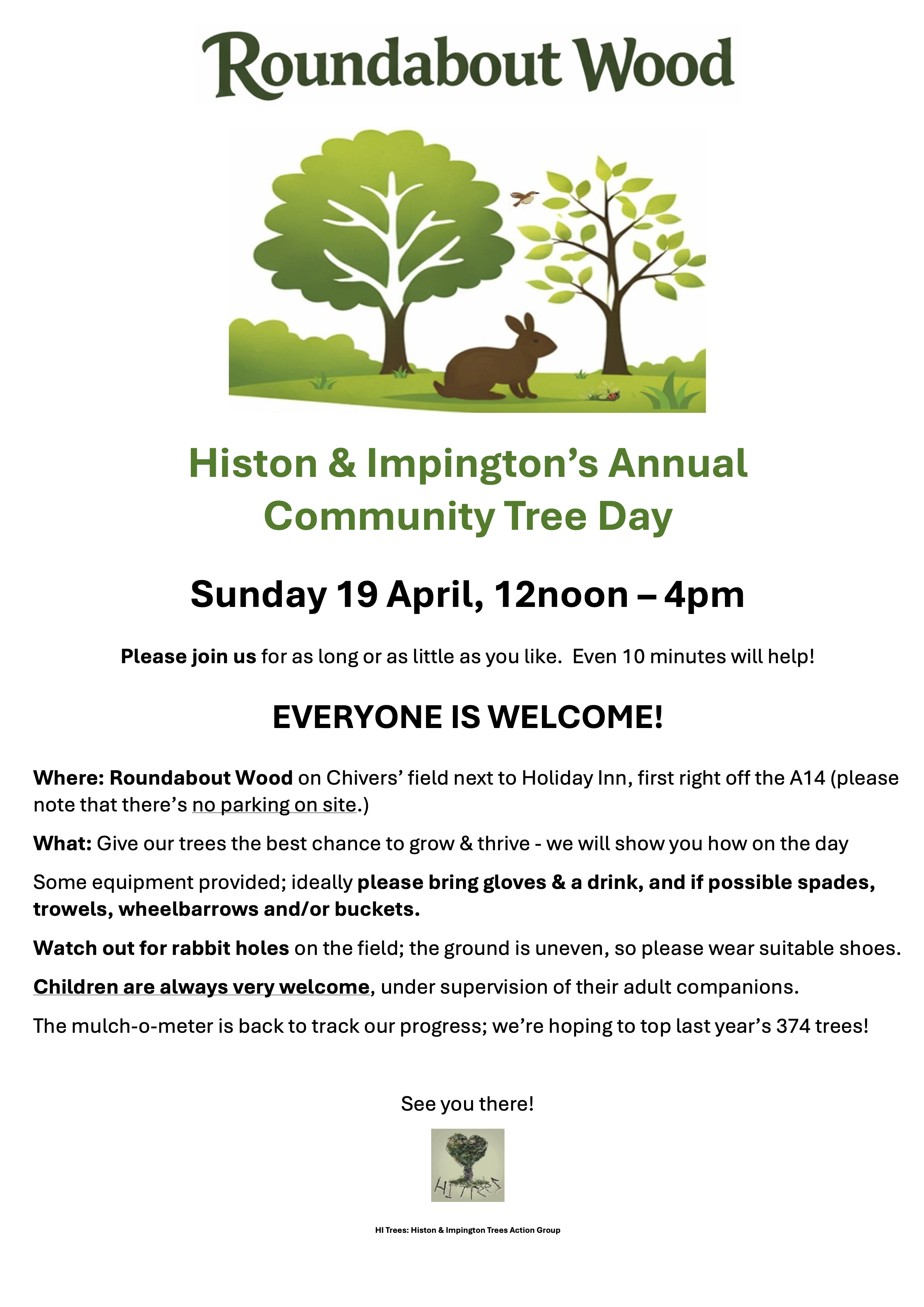 Roundabout Wood - Histon &amp; Impington’s Annual Community Tree Day