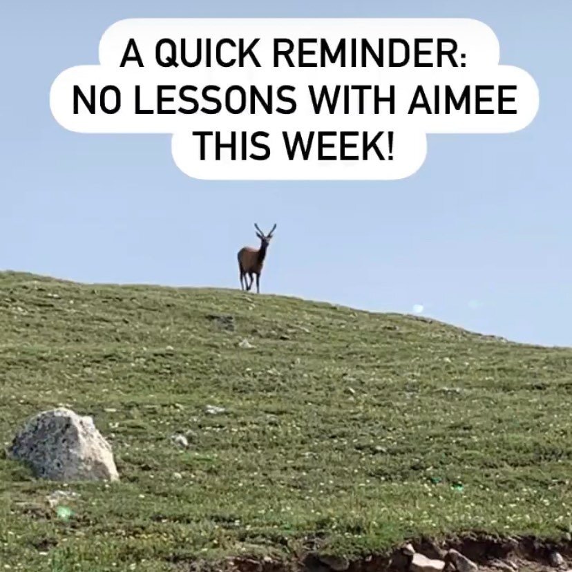Students of Aimee Woods: No lessons this week. Aimee will see you next week!