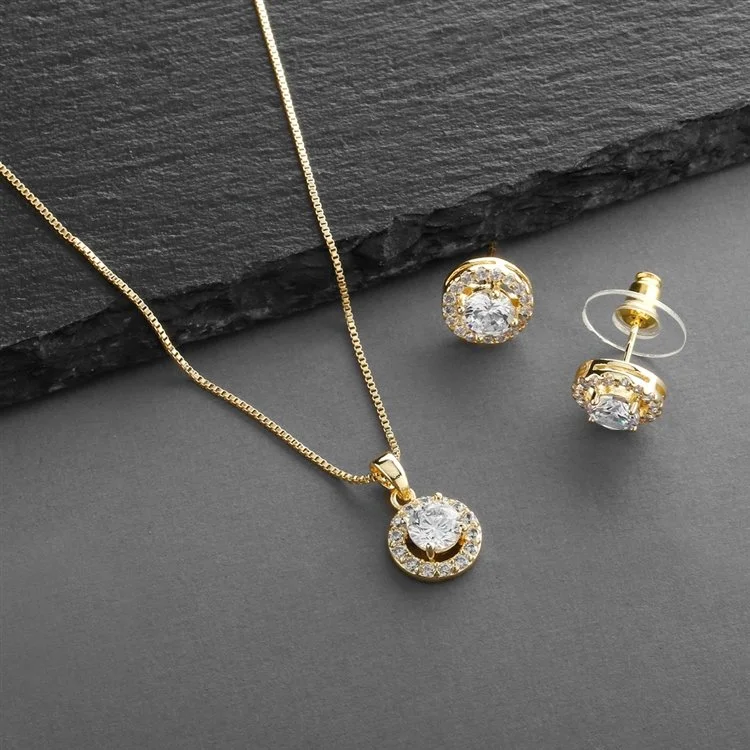 Necklace/Earring Set:  Mariell style 4552S-G