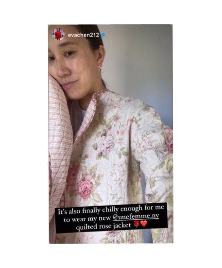 Eva Chen in The Freddy Housecoat in Garden Rose