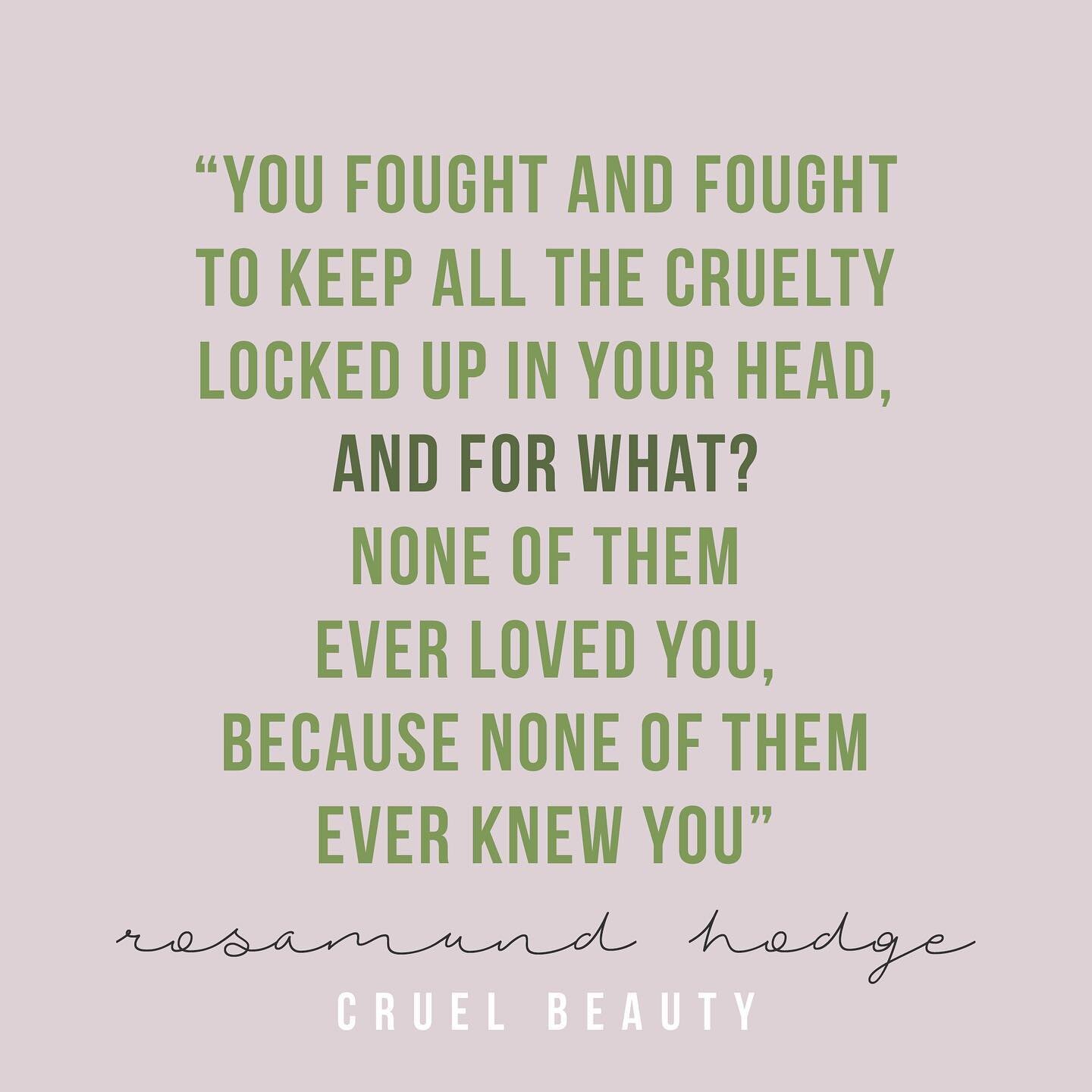 &quot;You fought and fought to keep all the cruelty locked up in your head, and for what? None of them ever loved you, because none of them ever knew you.&quot;
- Rosamund Hodge, Cruel Beauty
.
One of my absolute faves. This book is gorgeous, inside 