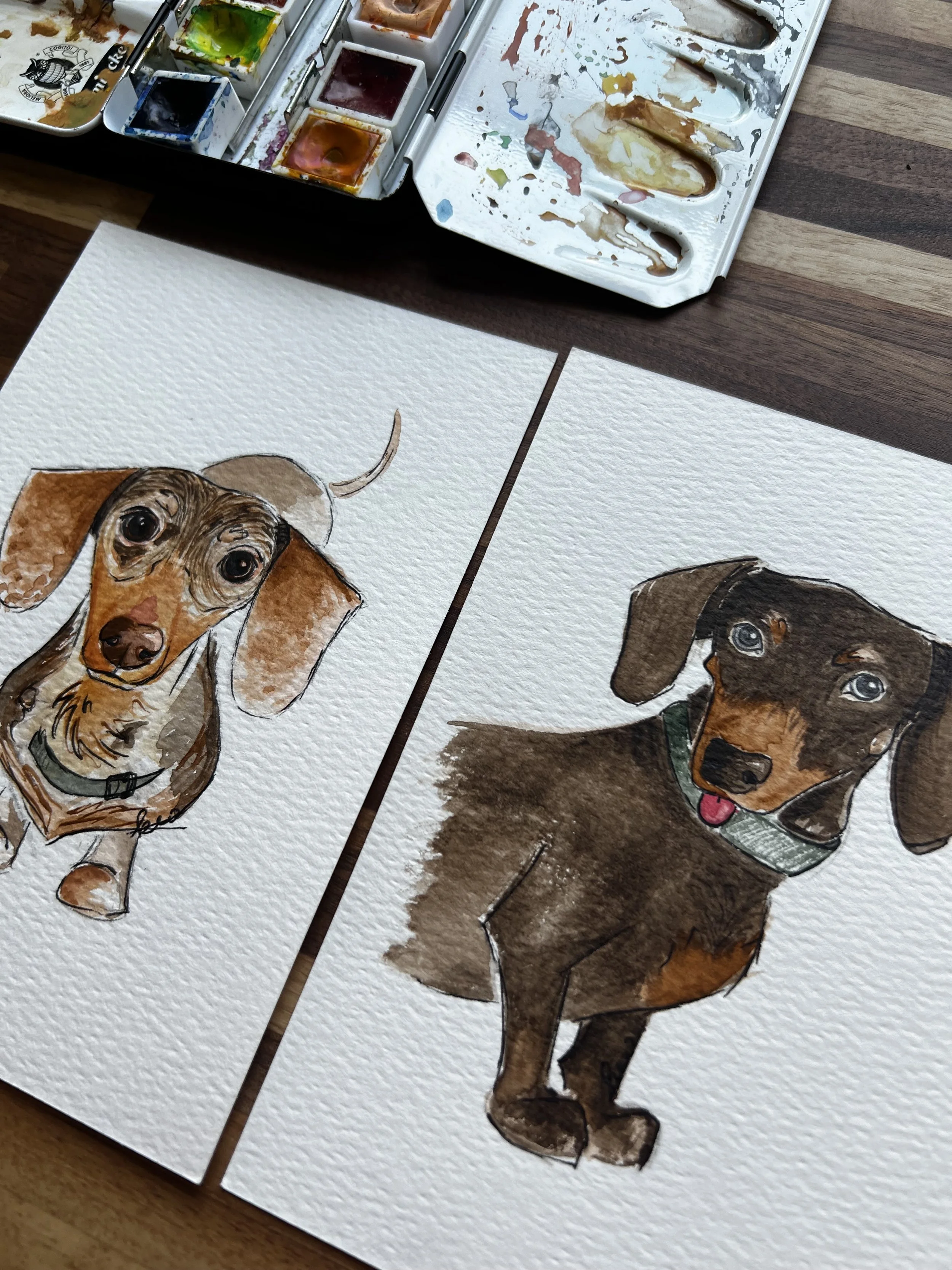 Watercolor Pet Painting in REALISTIC COLORS