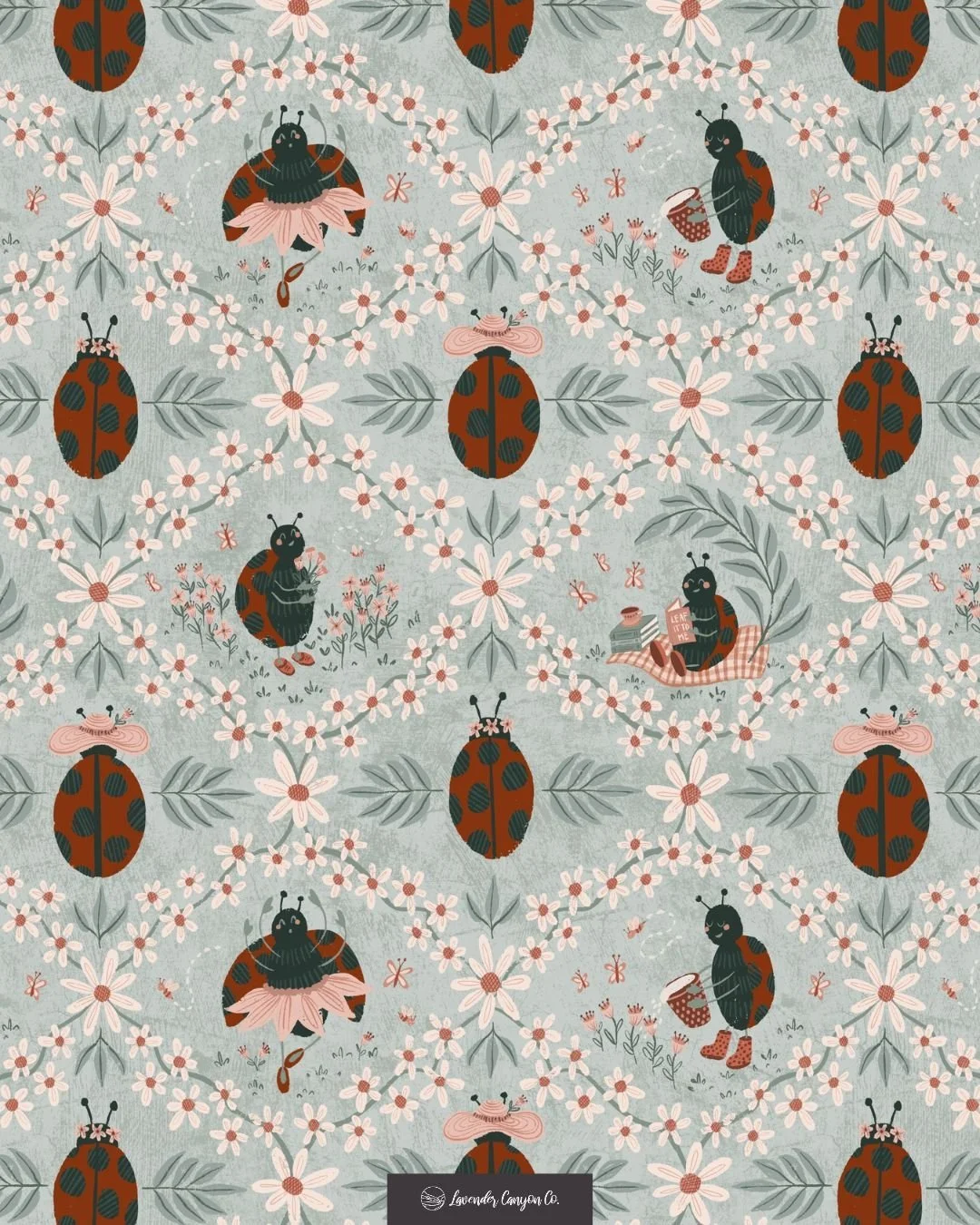 Ladybug + Daisy // Week 2 of #BugsInBloom2025 is here!  I loved imagining these lil ladybugs dancing, gardening, and enjoying a quiet book among the daisies.

Thank you to the hosts for another lovely prompt!
@heathermuellerdesign @jillian.nichole.il
