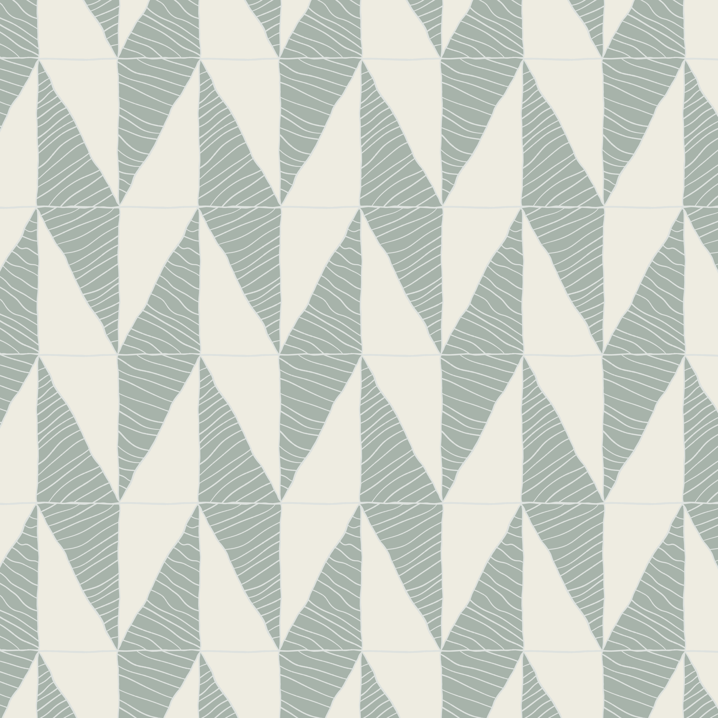 Folded Earth surface pattern design — sage green chevron pattern on a cream background