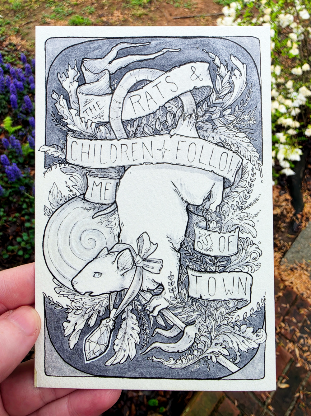 Kid A - Original Ink Illustration 4x6"