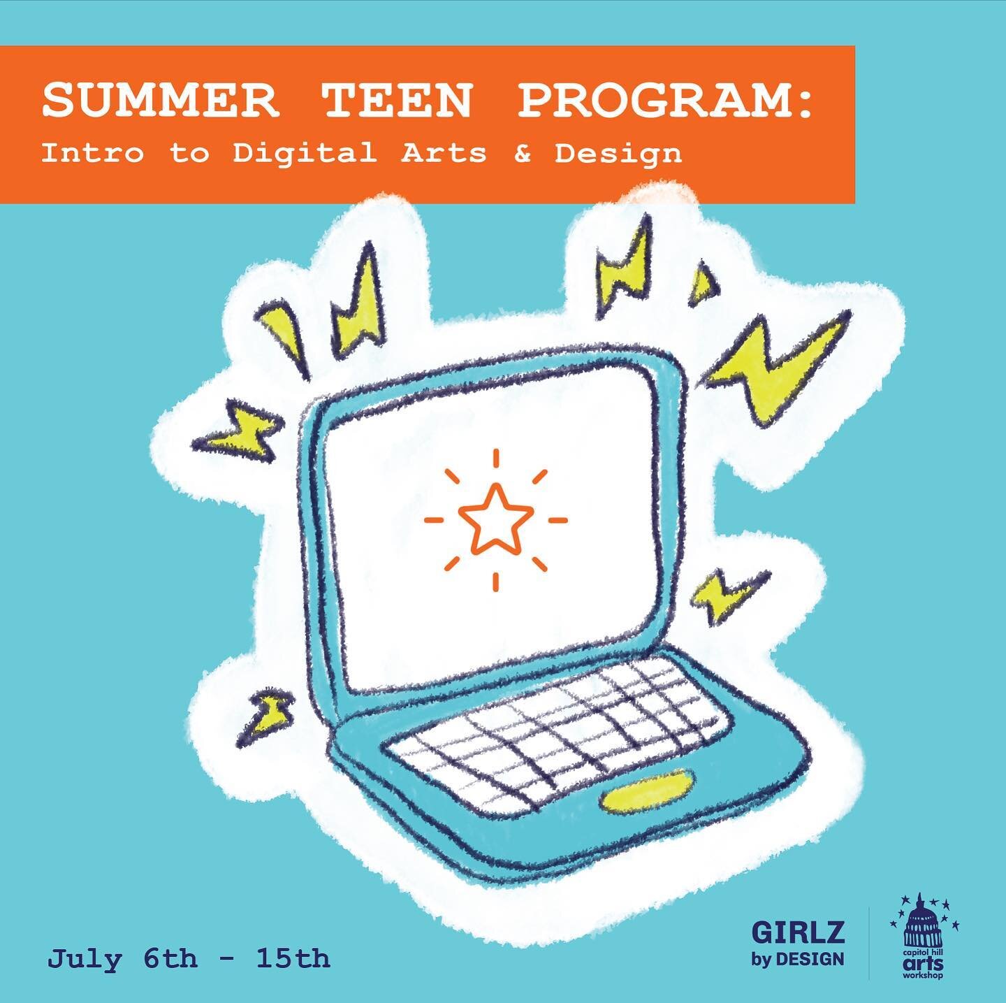 This Summer! We&rsquo;re hosting a design workshop series for teens at @chawindc ☀️ from 2-6pm on 7/6-7/15. Stay tuned for registration details coming very soon! 
.
Discover digital art fields and creative tech careers with @girlzbydesign! Teens will