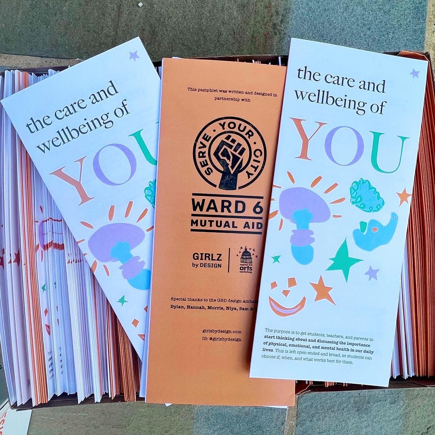 This past weekend, we printed the second edition of &ldquo;The Care and Well Being of You&quot; a wellness brochure distributed to 500 D.C. students during @serveyourcity's third annual Back to School Bash!

During our summer workshop series at @chaw