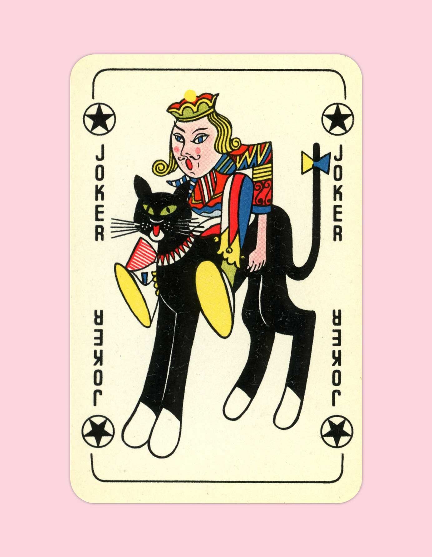 Despite having no particular interest in card games, I started collecting joker cards around 2018. The variety of illustration styles and themes is astounding. They span the full spectrum of vibes: funny, silly, zany, weird, a little creepy, and comp