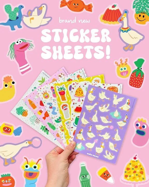 Spreading joy through stickers is my favorite thing! Here are six brand-new designs for all of your weirdest and most wonderful sticker needs 😁

#stickerdesigner #stickerstory #sillygoose
