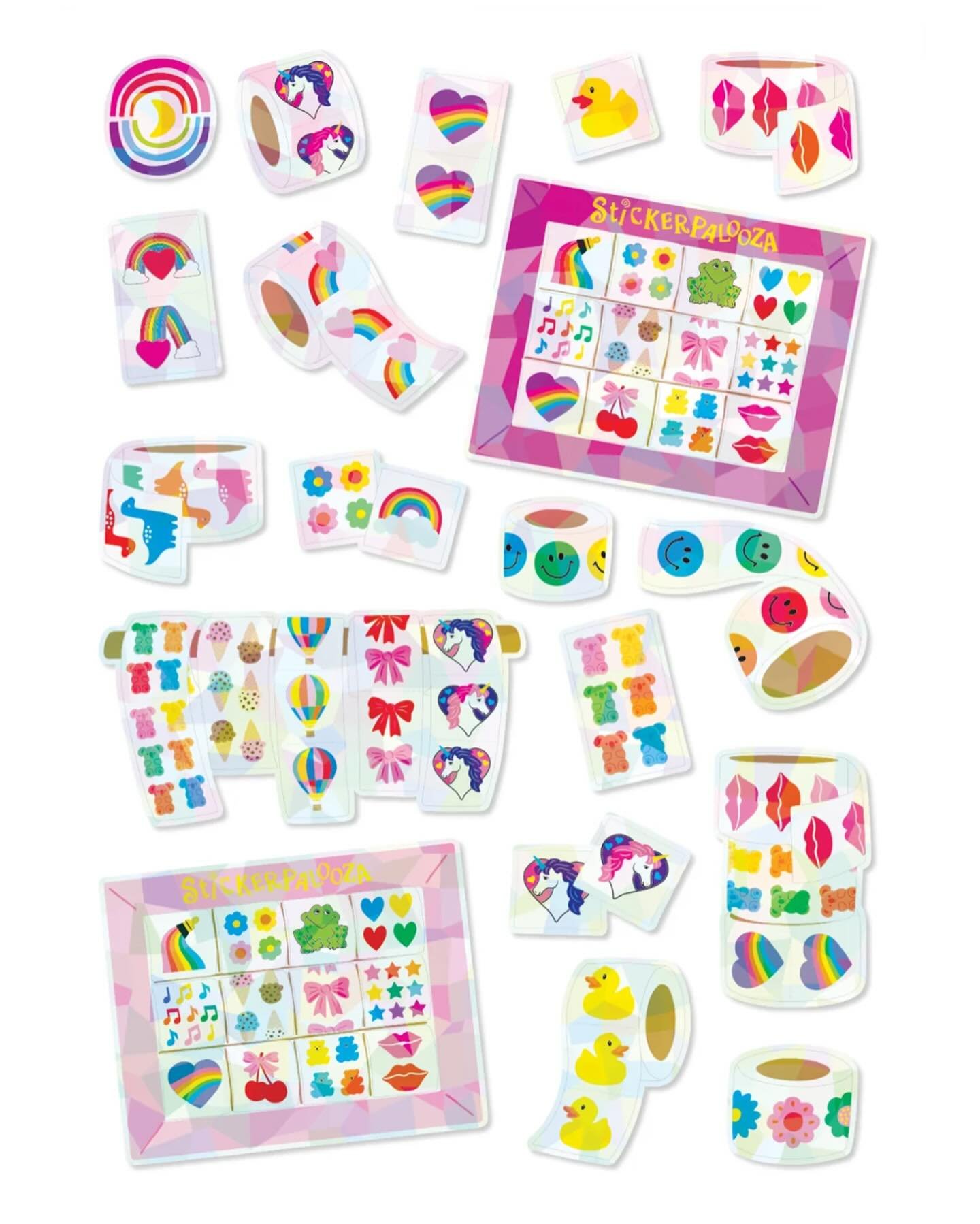 Have you seen the &ldquo;Stickerpalooza!&rdquo; sticker sheet I designed for @moonbowcreativeco? Steph surprised me with this mesmerizing ✨prismatic✨ finish. I had no idea it would be printed this way when I sent over my artwork, and I can&rsquo;t ge