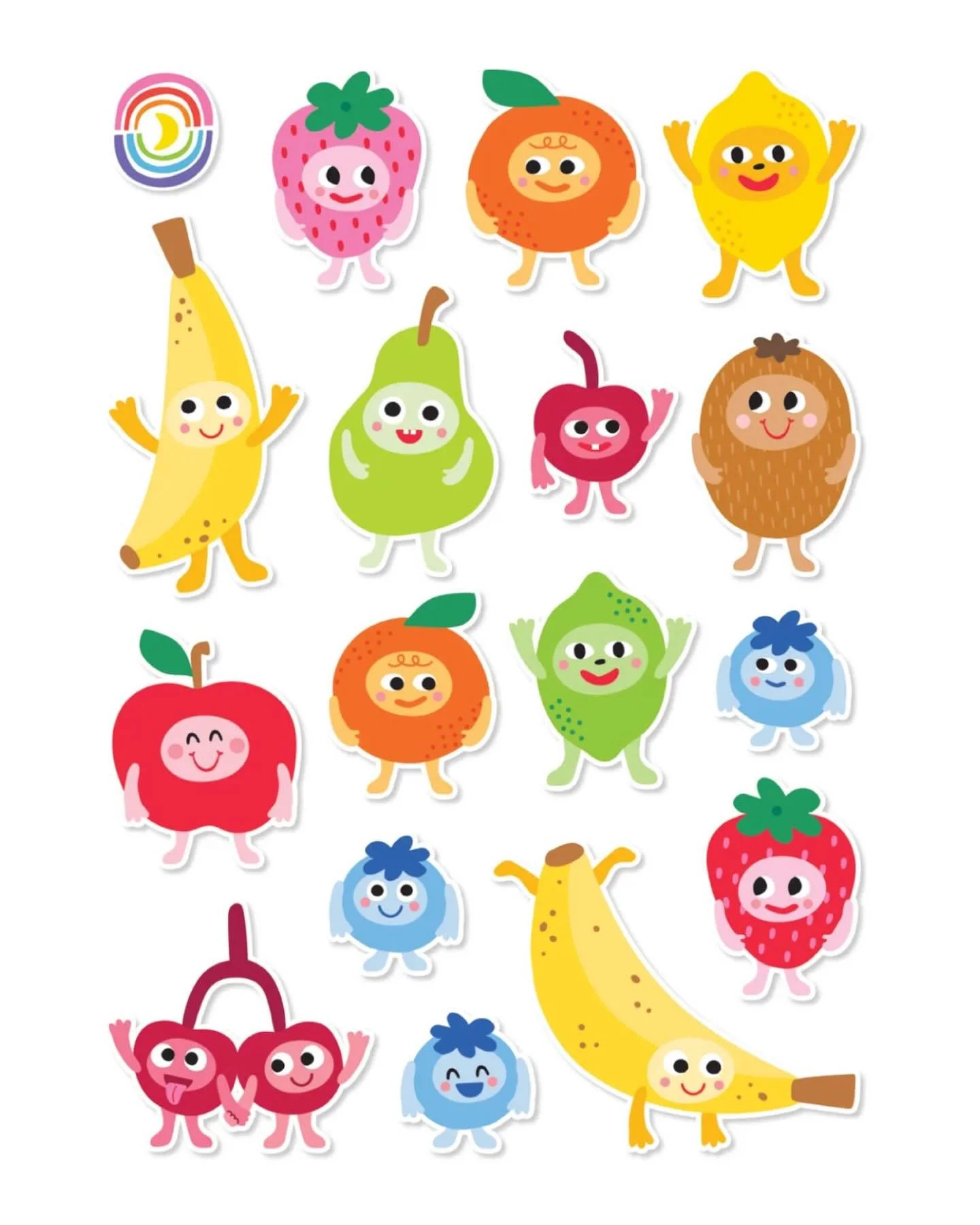 I like my stickers a little bit weird and a lotta bit cute, like these cutie fruities I designed for @moonbowcreativeco. Which is your favorite?