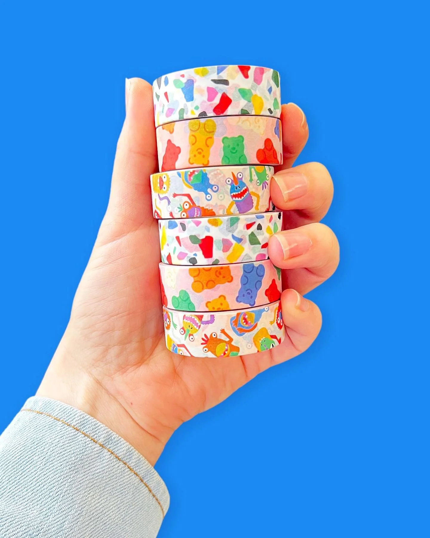 I&rsquo;m excited to share that my first washi tape collection is here! Choose from gummy bears, finger puppet monsters or terrazzo. Better yet, don&rsquo;t choose &mdash; grab them all 😁

Whether you&rsquo;re journaling, crafting or just adding to 