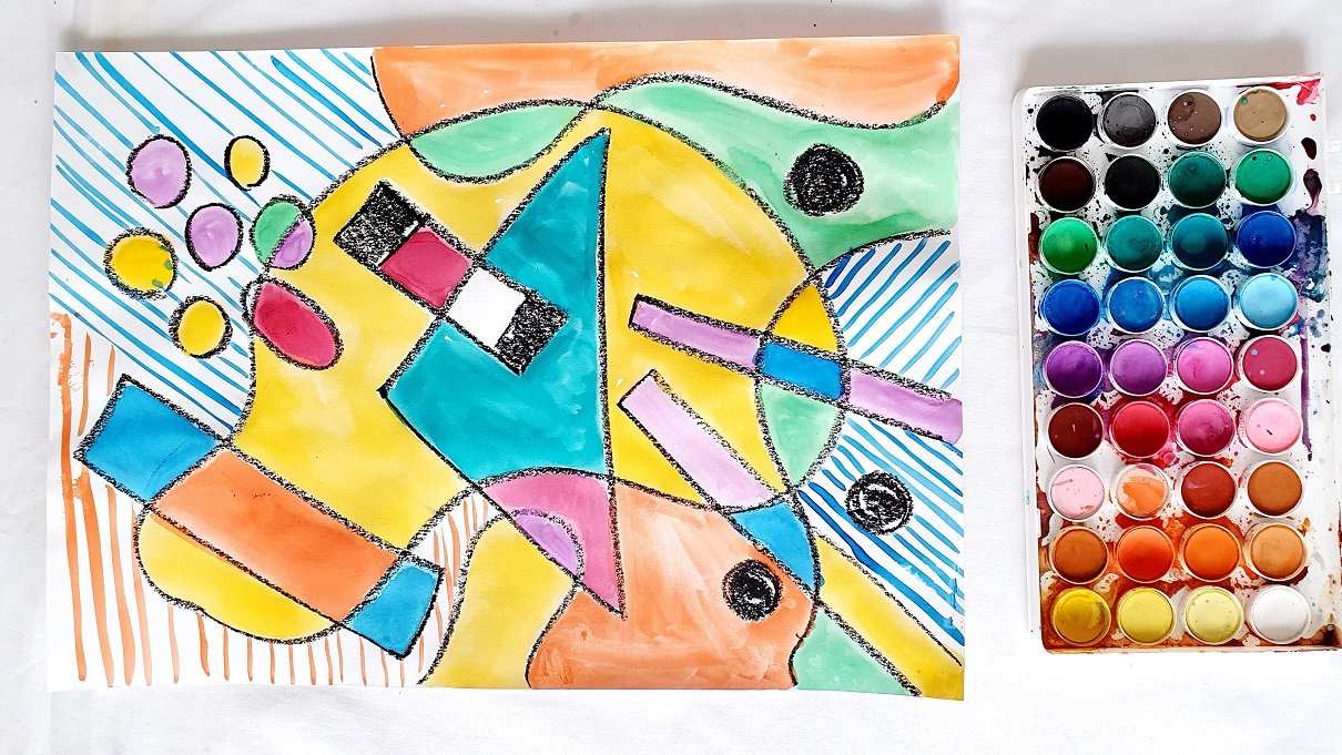 abstract art painting project for kids