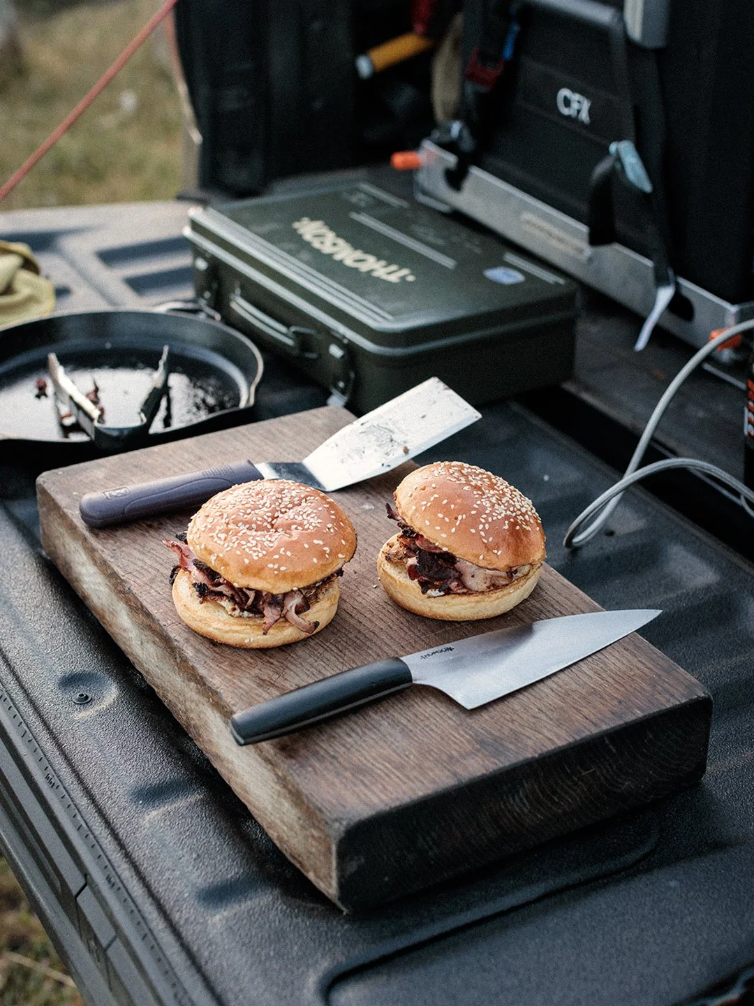 Back of the Ute Breakfast - Bacon and egg burger